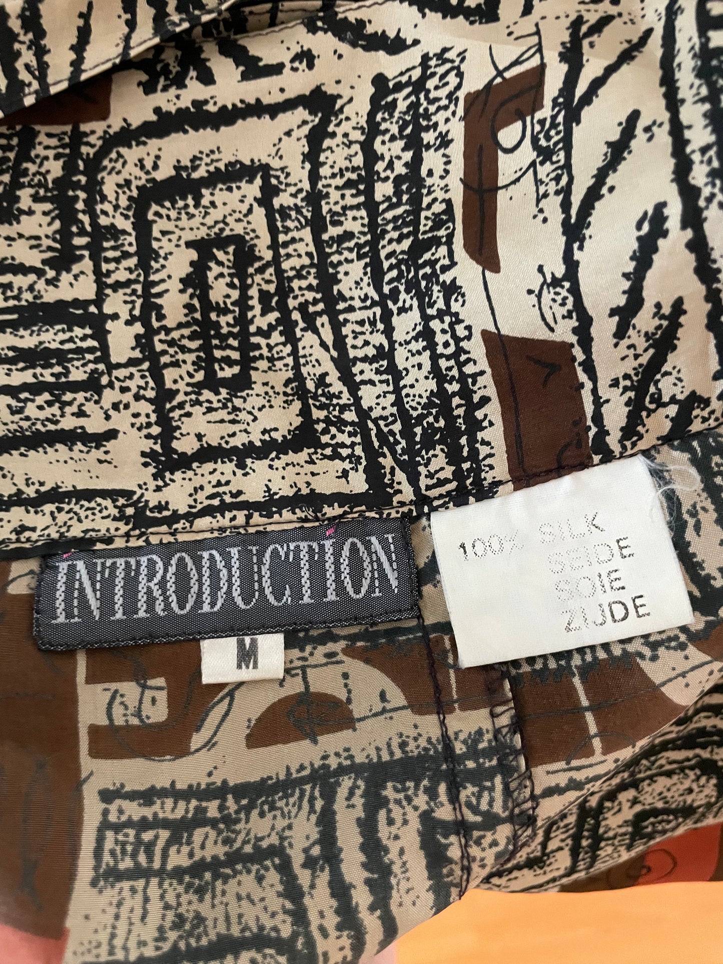 Vintage Introduction 100% Silk Abstract Print Wrap Skirt – Size Small/Medium