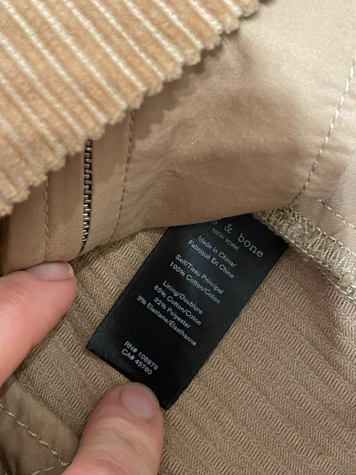 rag & bone Taupe Cotton Corduroy Zip-Front Mini Skirt – Size 27