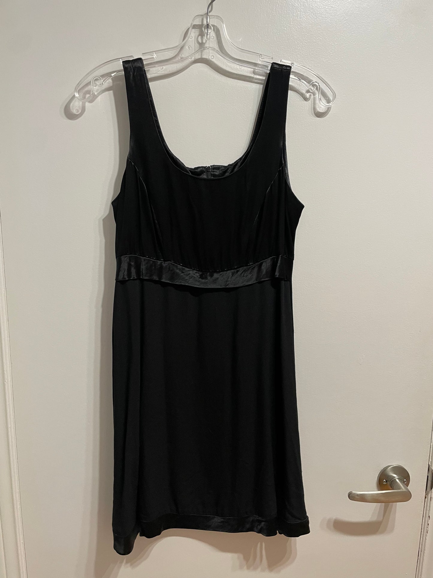 TWO ROADS Vintage Black Satin Dress – Size Small (Made in Canada)