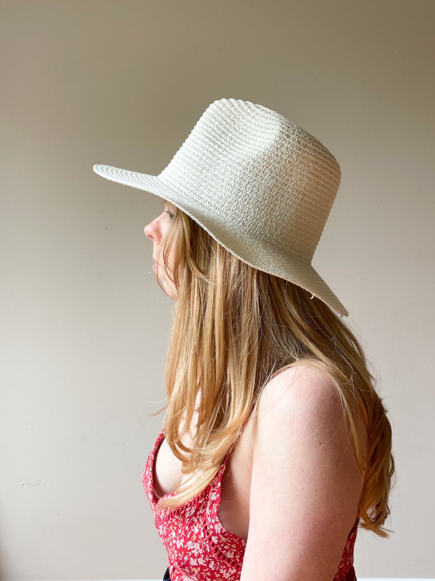 Cream Woven Sun Hat