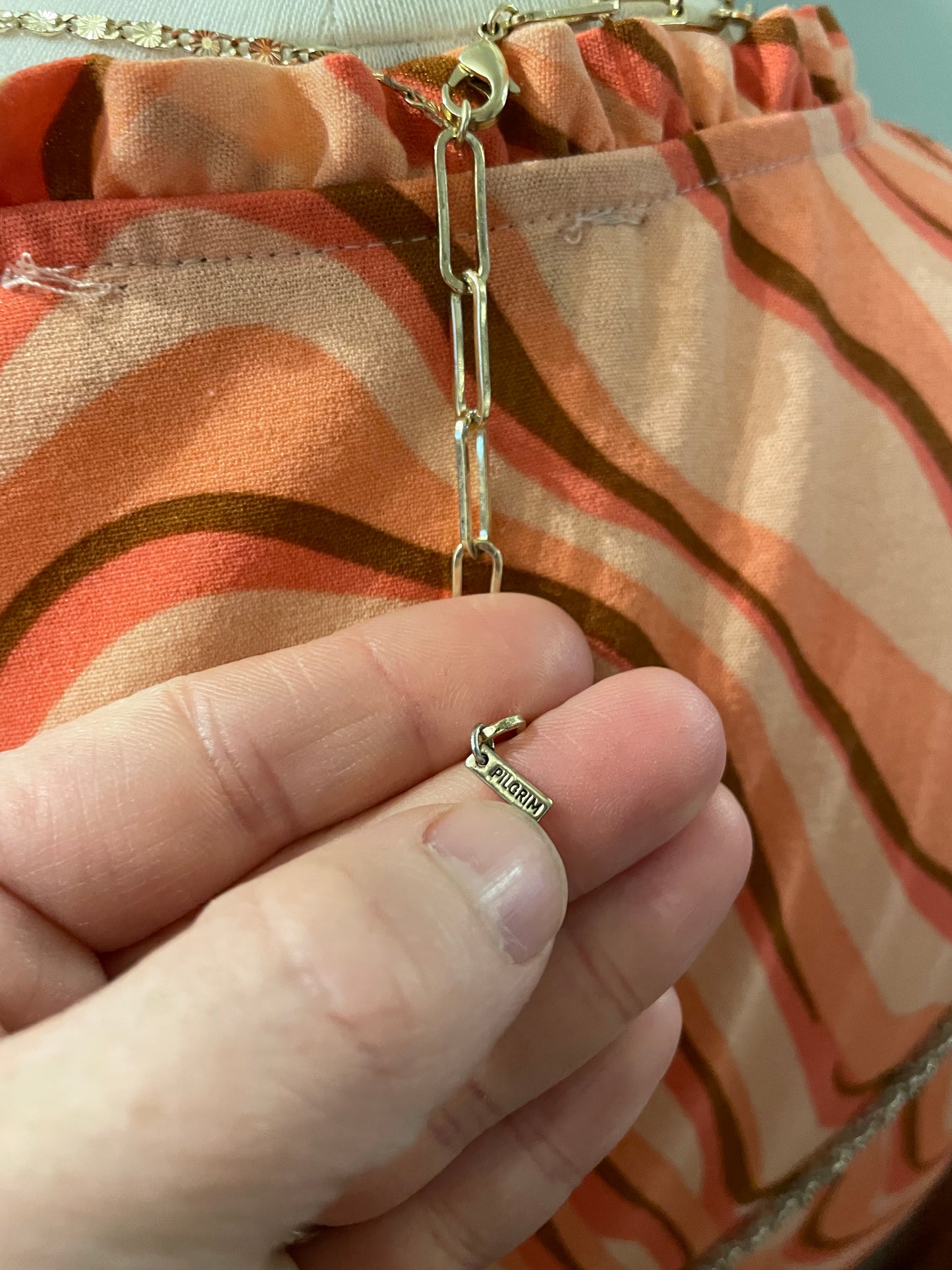PILGRIM Gold Tone Mixed Link Y-Necklace