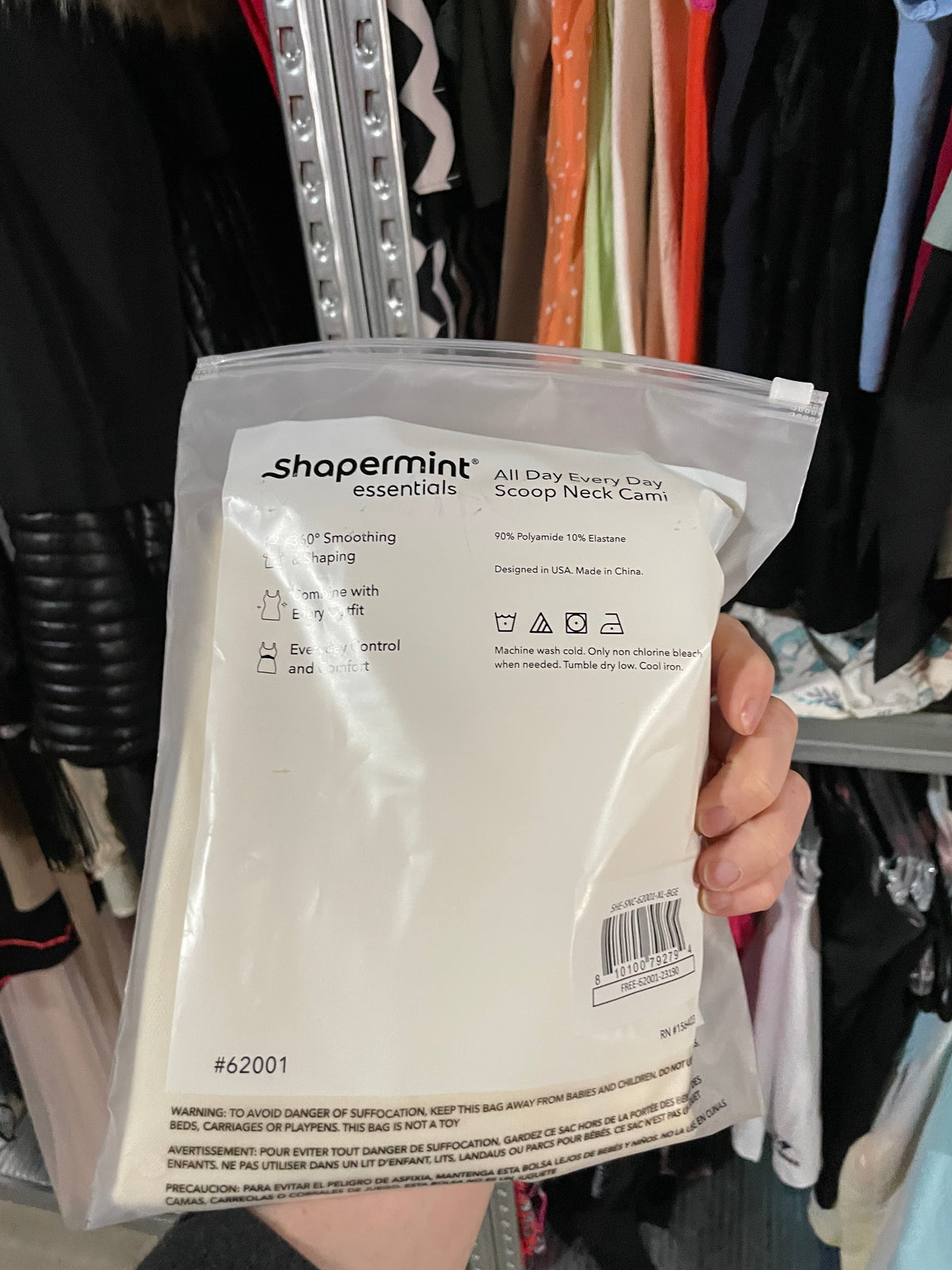Shapermint Essentials Ivory Scoop Neck Cami – Tagged XL