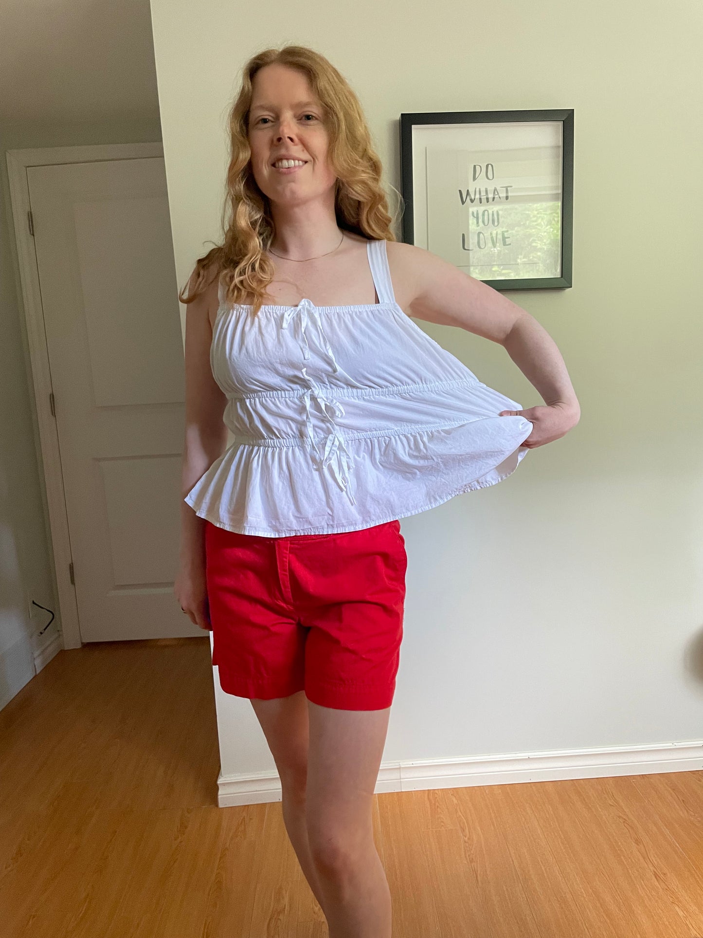 Sim & Sam White Tie Front 100% Cotton Peplum Tank Top - S/M/L/XL