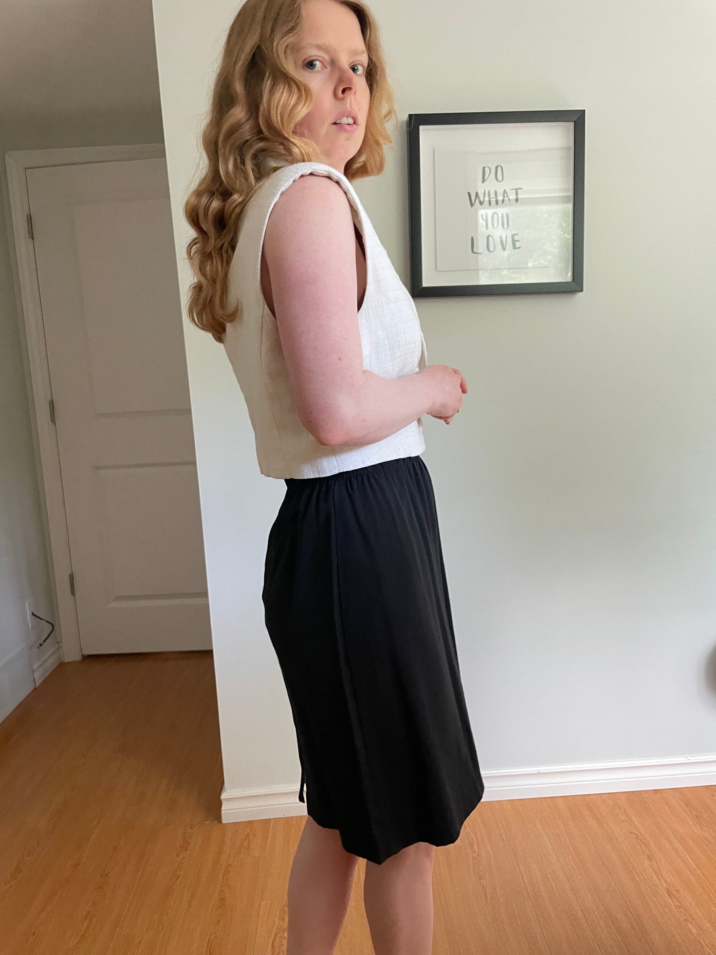 Avec Les Filles Cream Cotton Linen Tailored Vest – Medium