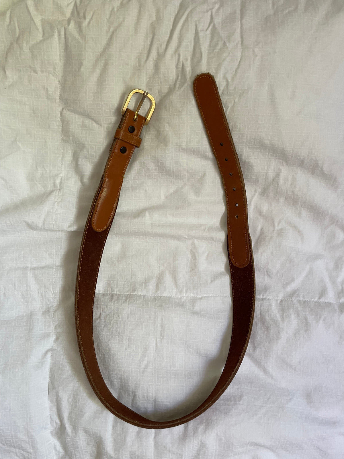 Vintage Uruguay Brown Suede & Saddle Leather Belt – S/M 28–31.5”
