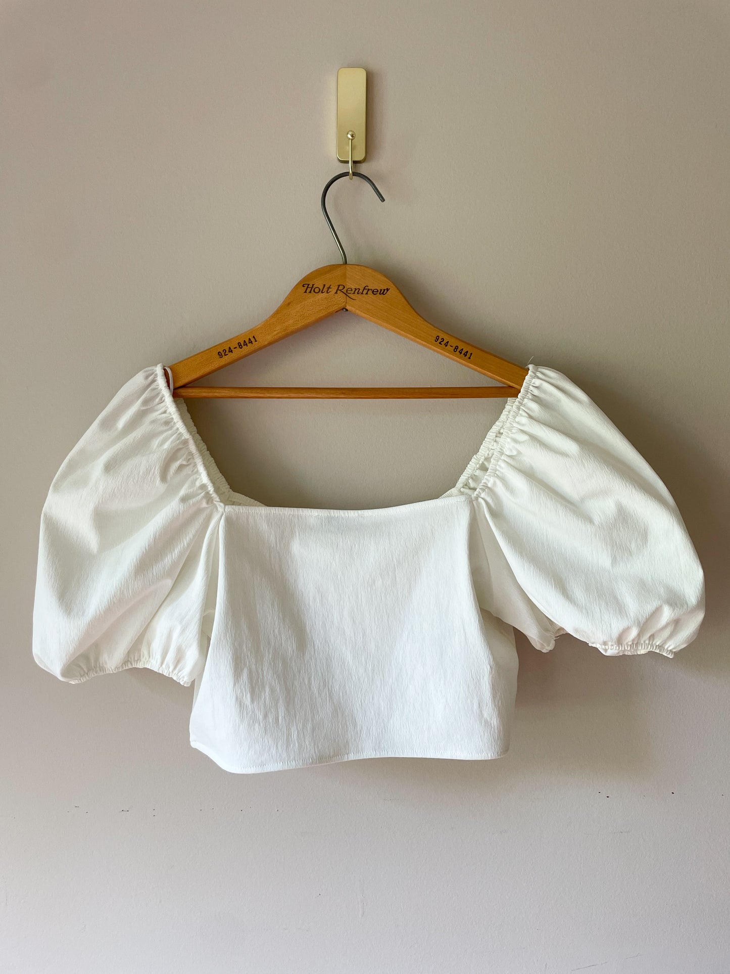 Zara White Sheer Corset Puff Sleeve Cropped Top - Medium