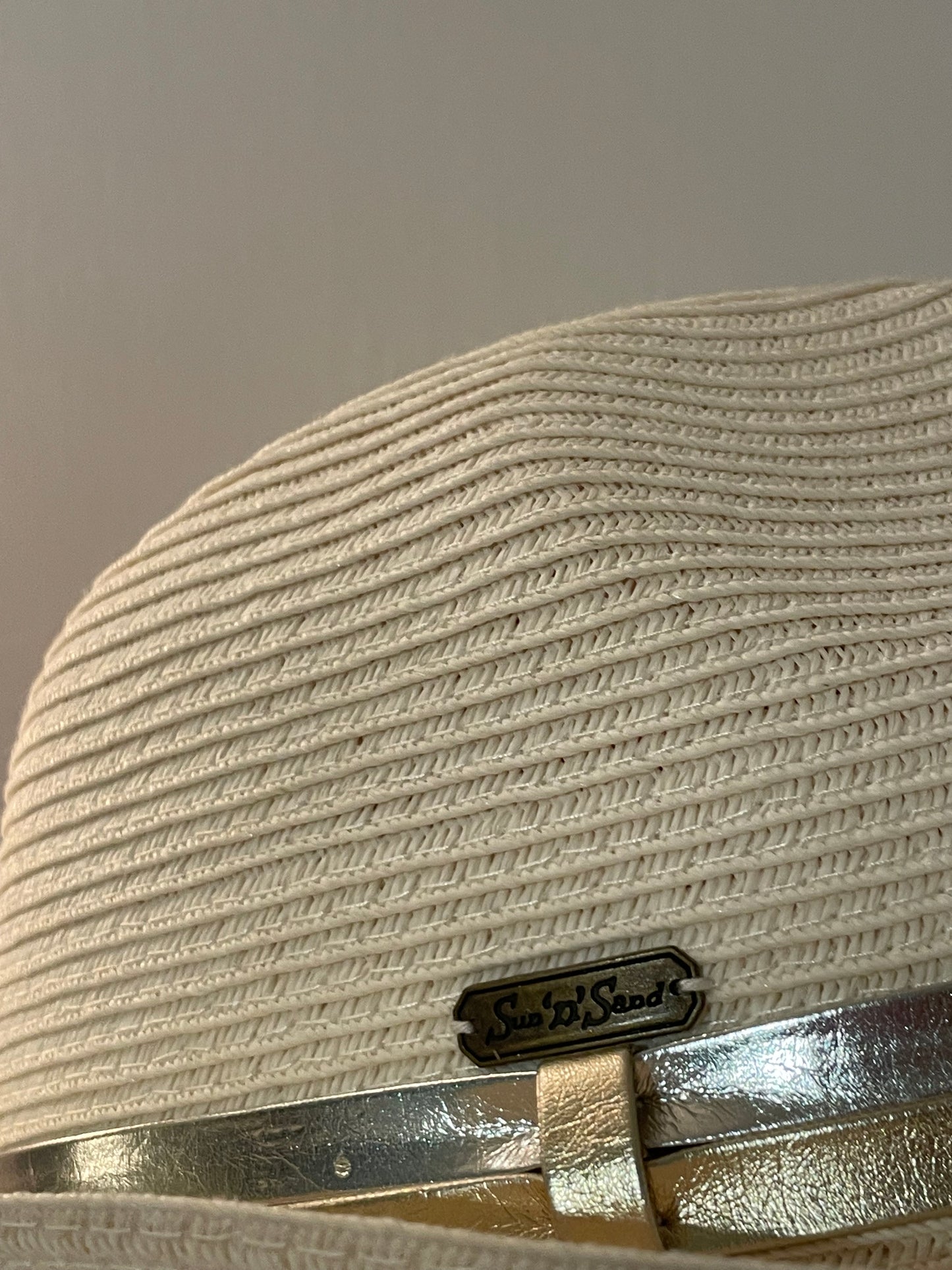 Sun ‘N’ Sand Ivory Metallic Fedora Sun Hat