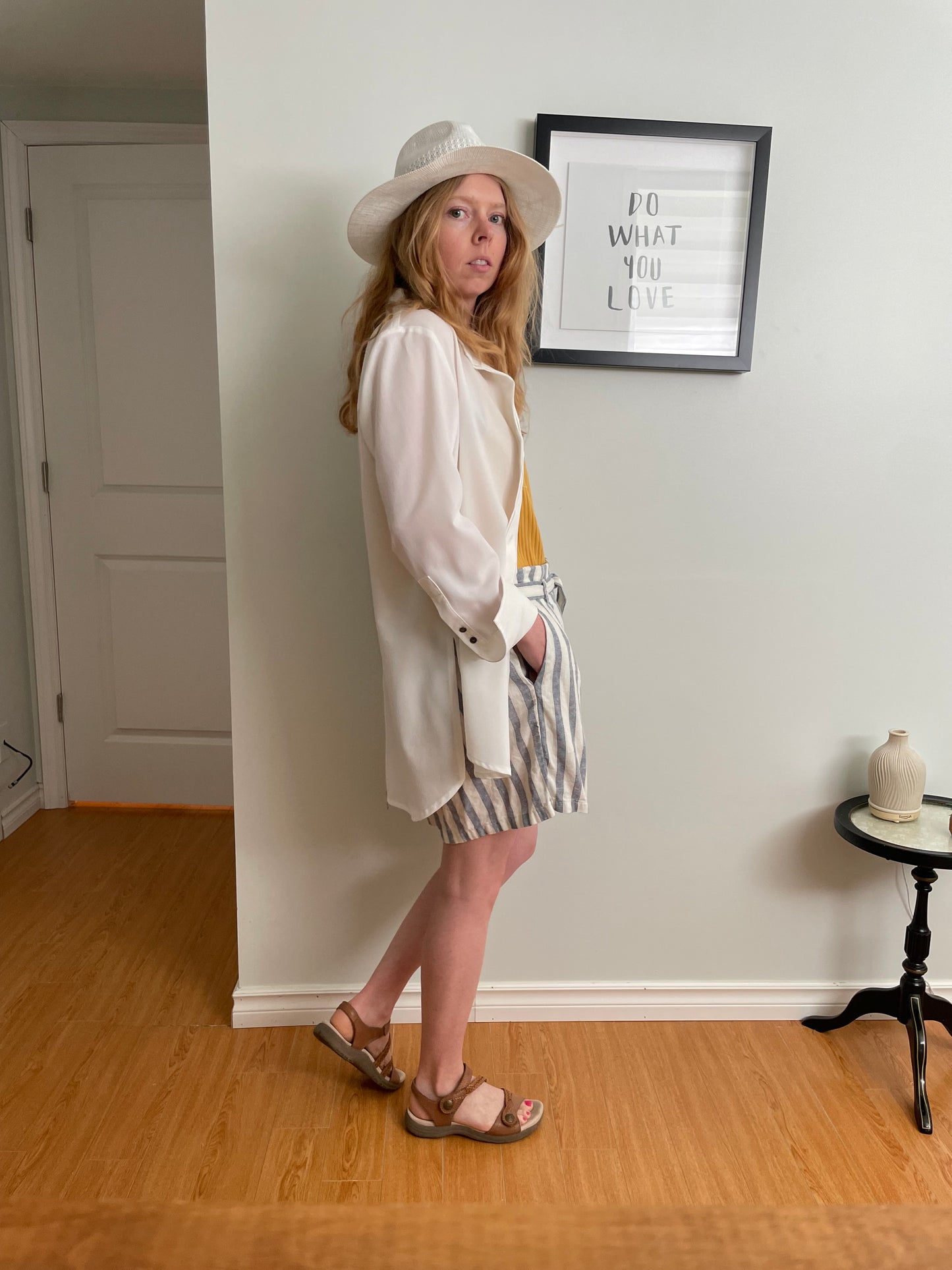 Periphery White Collared Button Front Tunic Blouse Top - Size 14