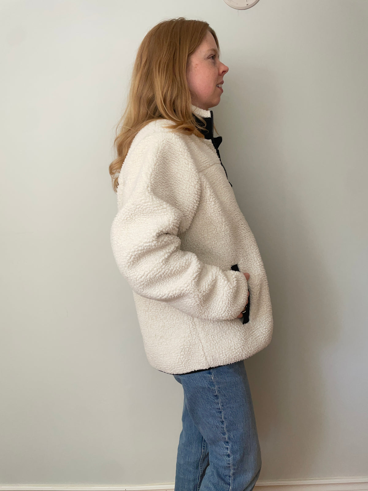 WindRiver Cream Sherpa Fleece Full-Zip Jacket – XL