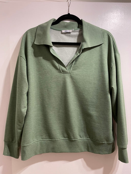 Ricki’s Sage Green Collared Knit Pullover - Medium