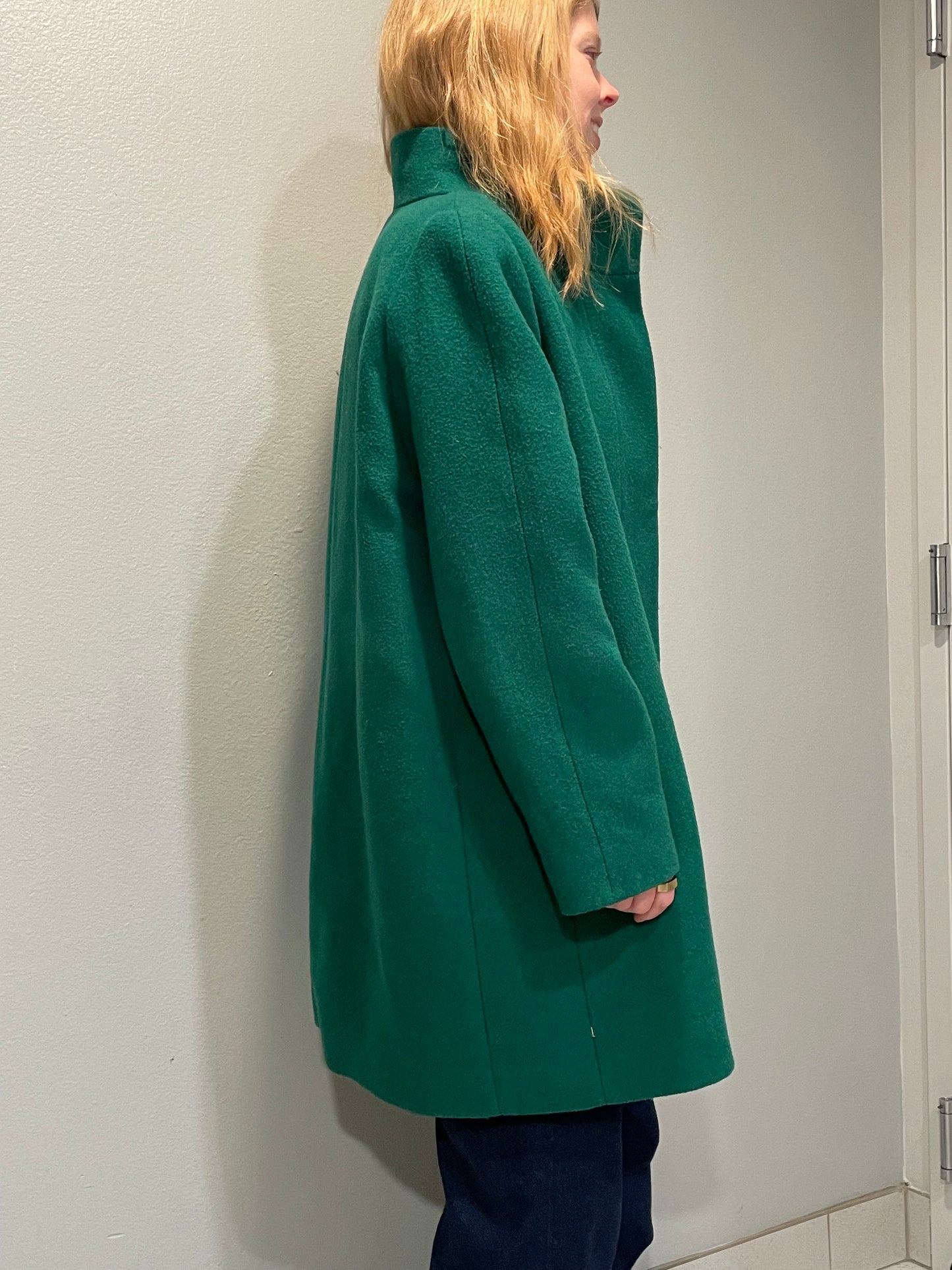 J.Crew Mercantile Kelly Green Wool-Blend Zip Coat – Size 18