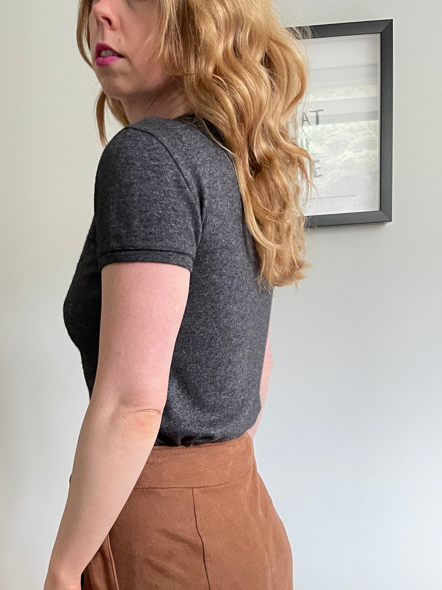 Giorgio Armani Grey Wool Blend Cropped Knit Top - XS/S