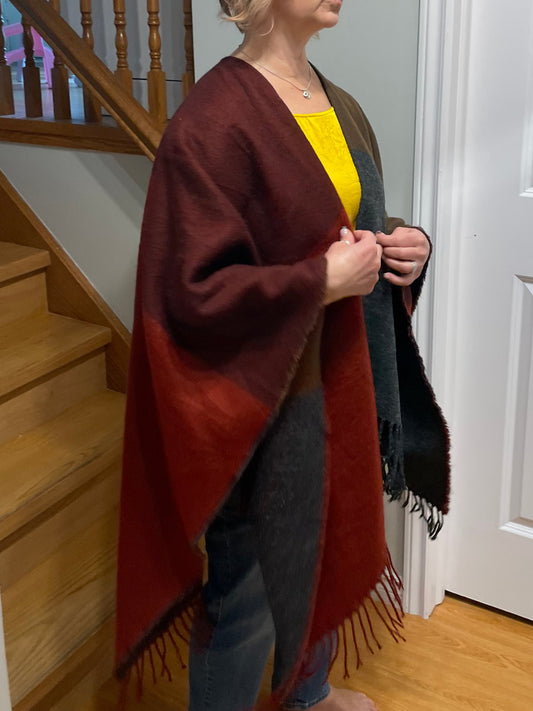 Love & Lore Jewel Tone Colour Block Shawl