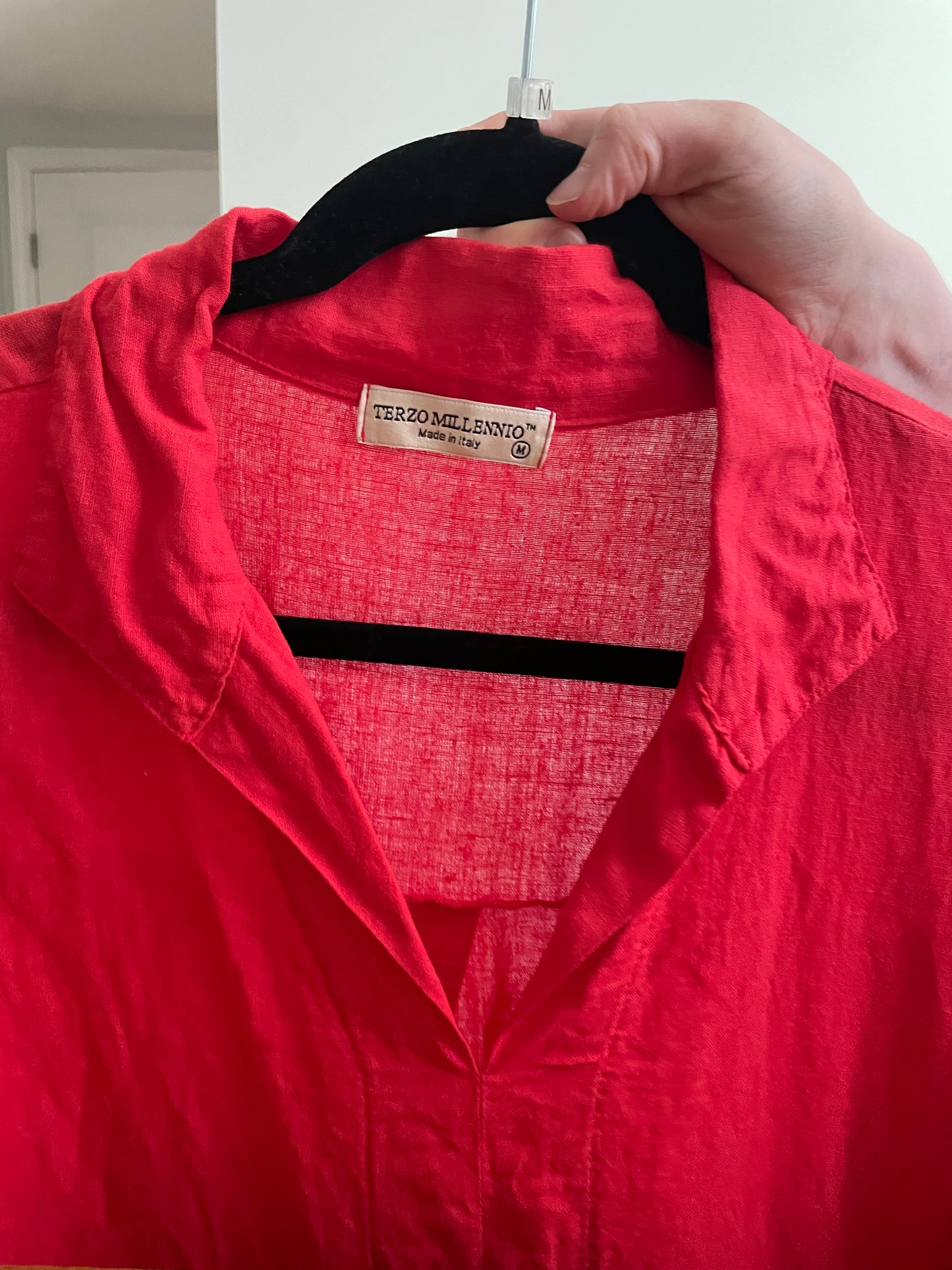 Terzo Millennio Red Italian Linen Shift Dress – Medium