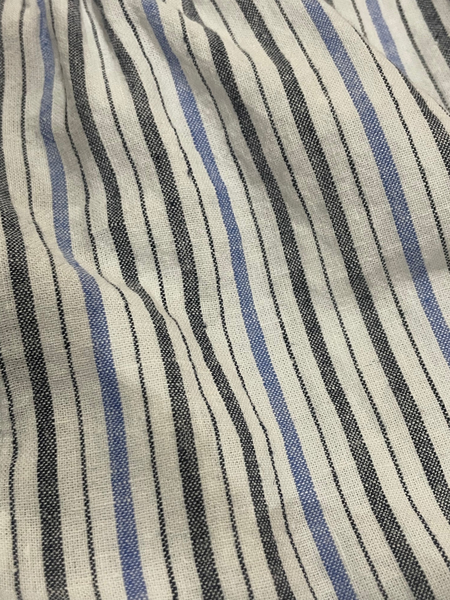 MK Blue & White Striped Linen Blend Cropped Wide Leg Pants – XXS/XS (Inquire for Designer)