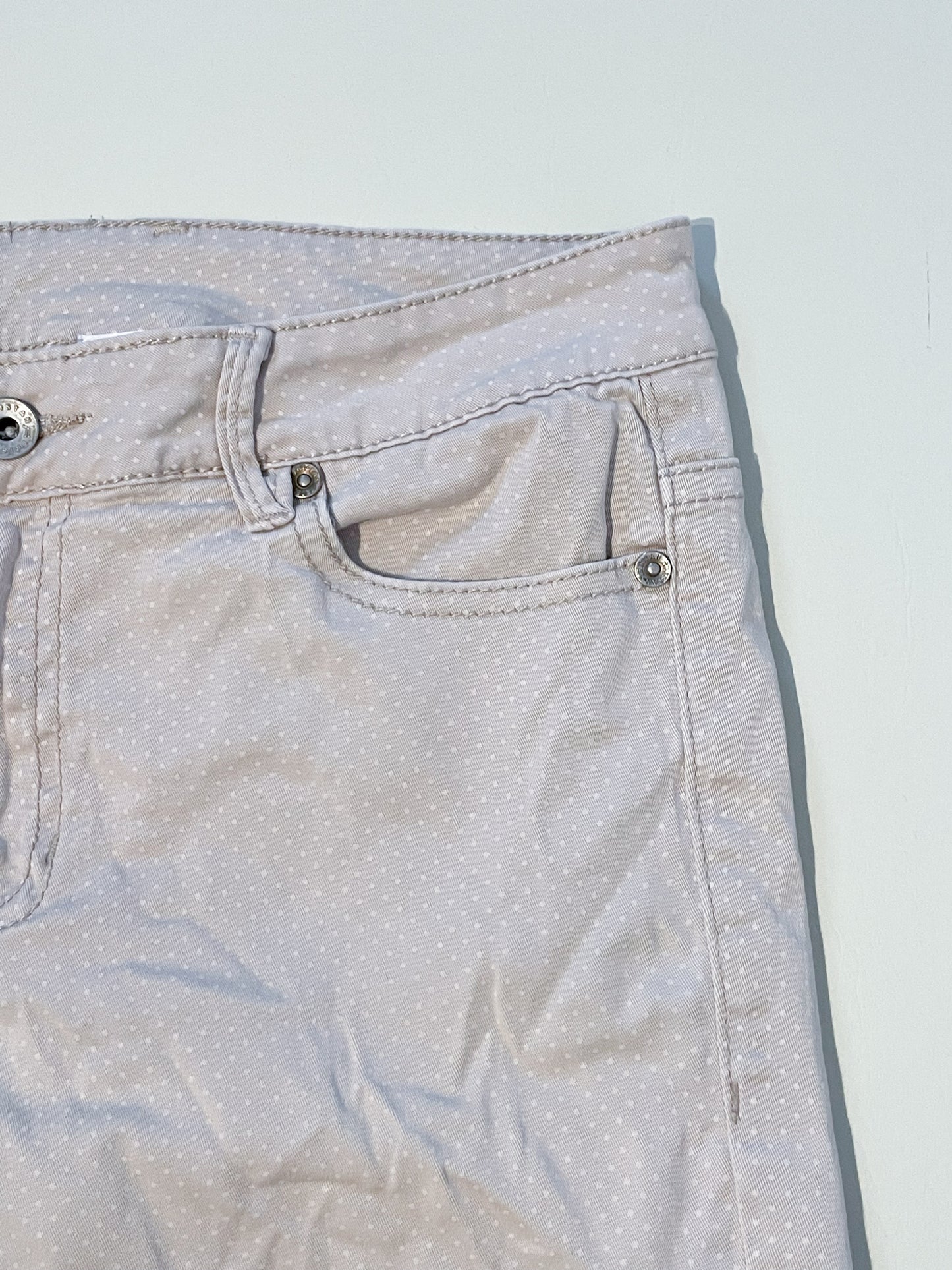 Tristan Beige Polkadot Bermuda Shorts - Size 6