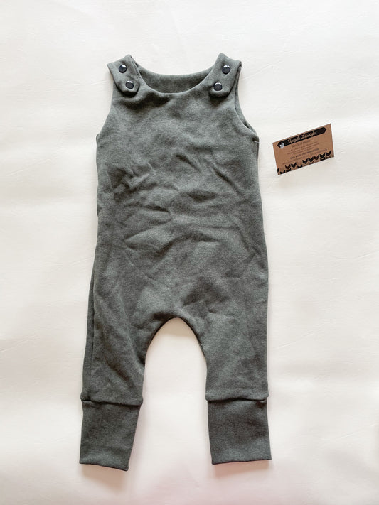 Charcoal Grey Green Grow-With-Me Baby Jumpsuit - 3 - 12 Months