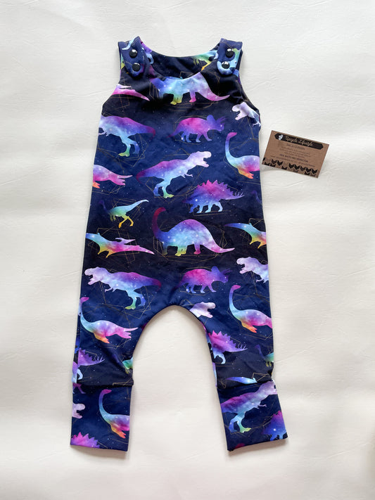 Galaxy Dinosaur Geometric Grow-With-Me Baby Jumpsuit - 3 - 12 Months