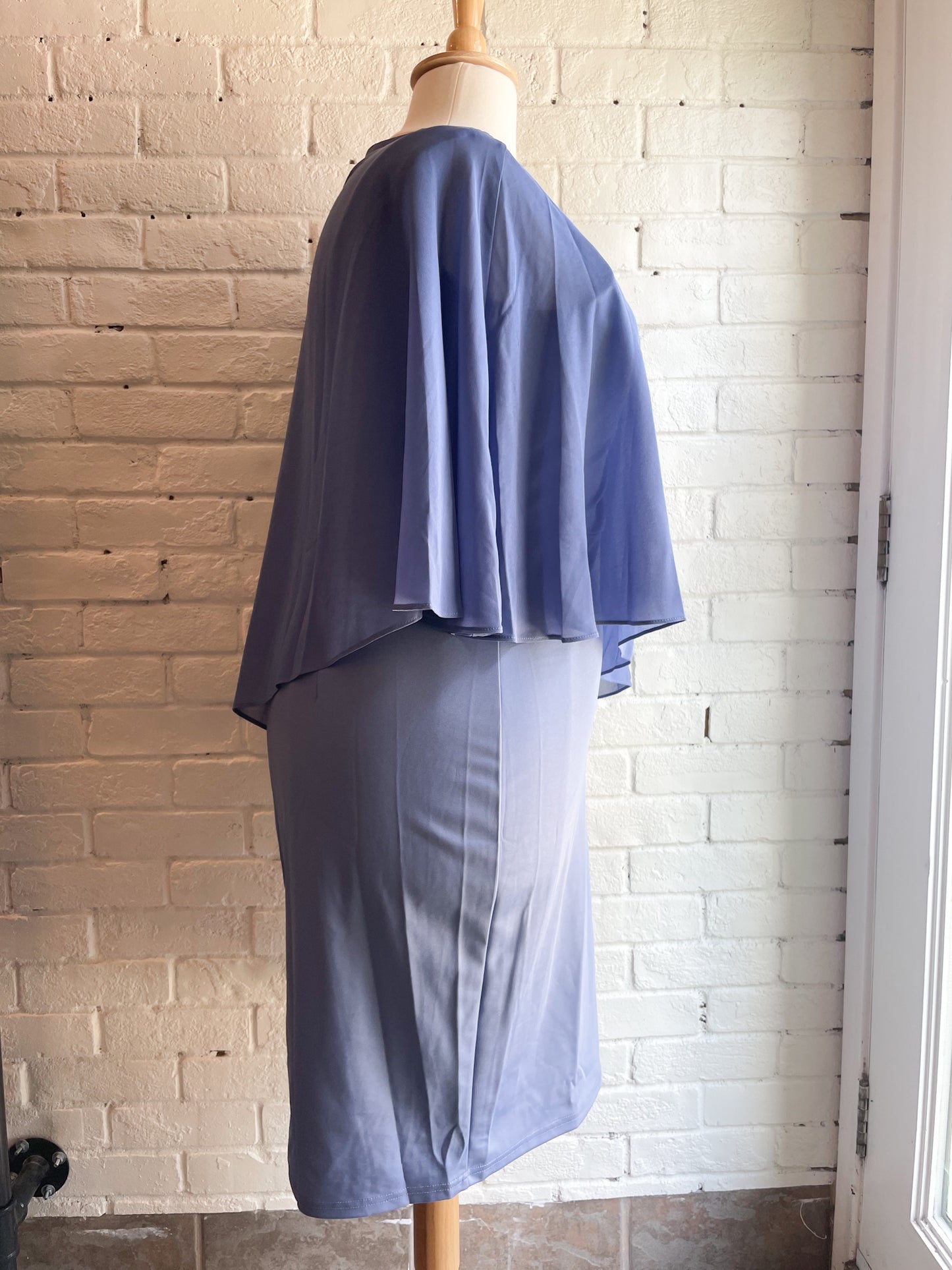 Hanna Nikole Lilac Purple Stretch Bodycon Dress with Chiffon Top NWT - 2XL