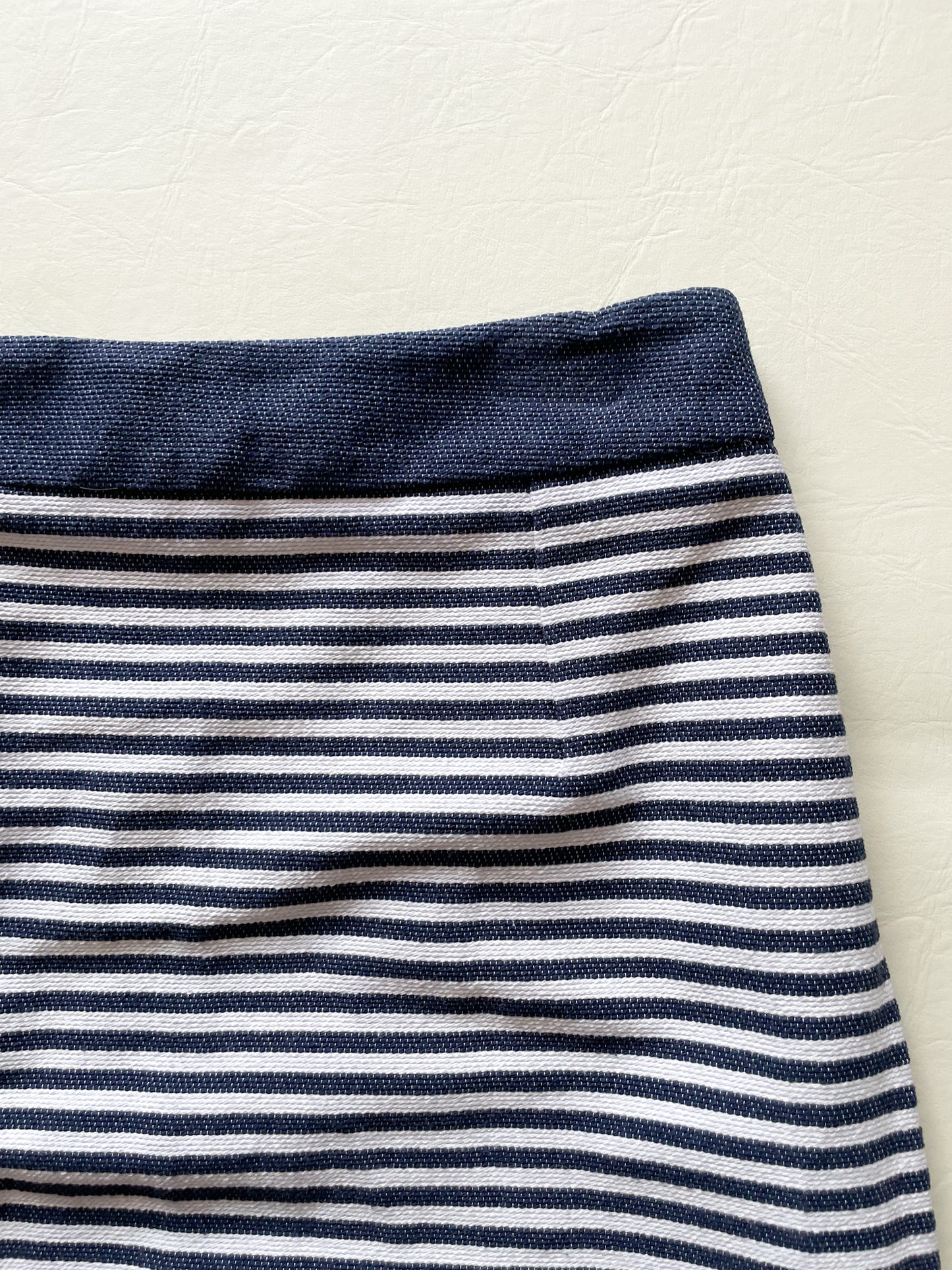 Jack Wills Navy White Stripe Cotton Blend Mini Skirt - Size 6