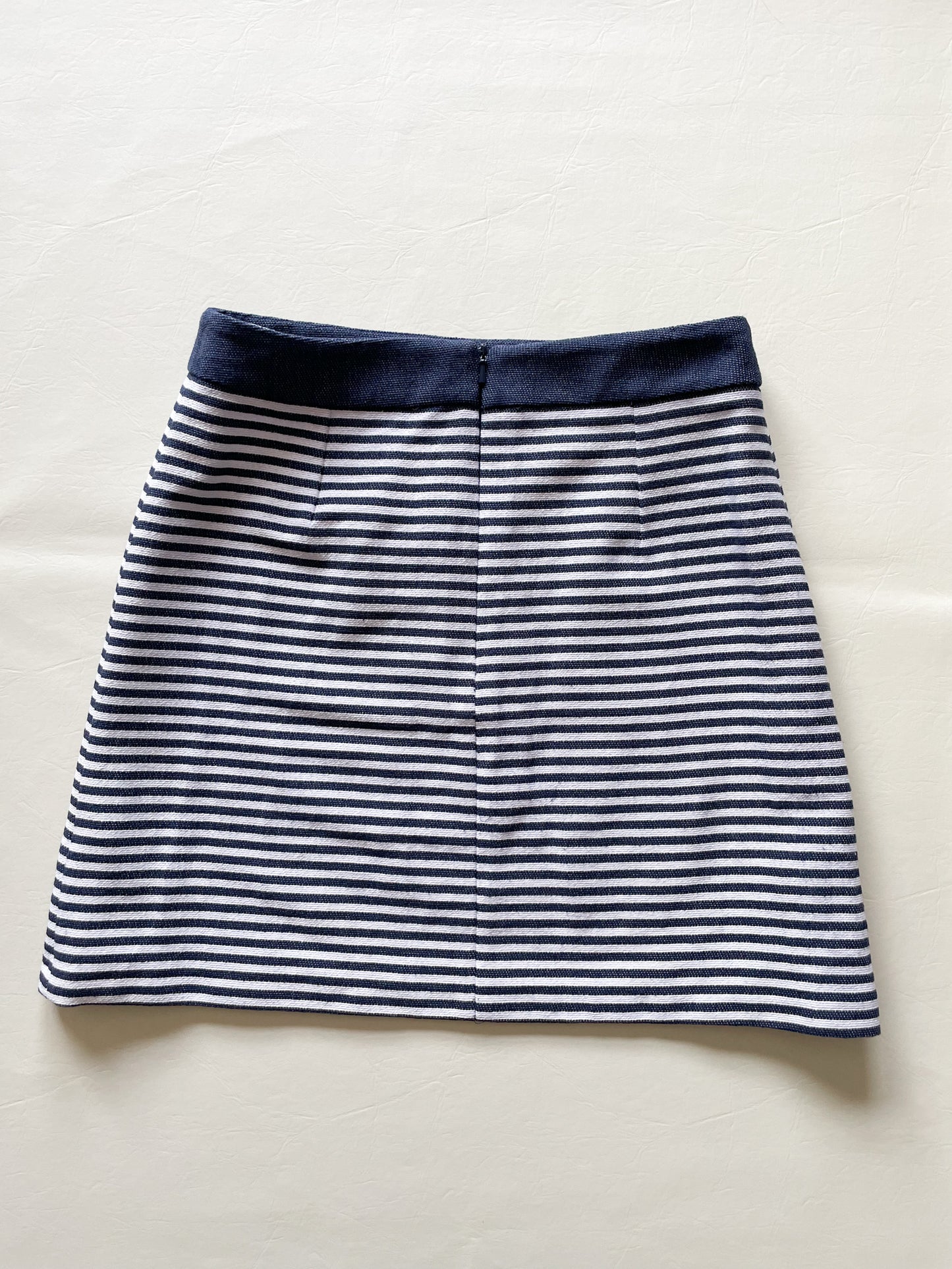 Jack Wills Navy White Stripe Cotton Blend Mini Skirt - Size 6