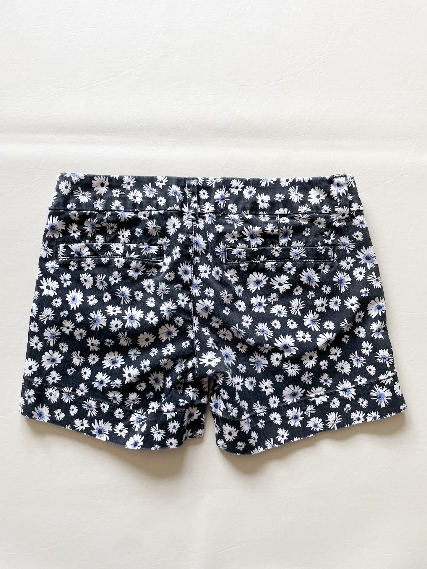 American Eagle Outfitters Black Navy Flower Print Chino Shorts - Size 00