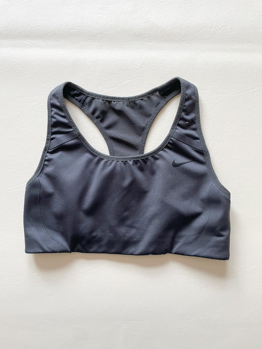 Nike Swoosh Dri-Fit Grey Recycled Polyester Sports Bra - XS