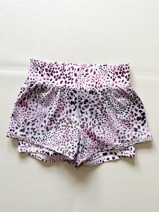 Pink Dotted High Rise 2-in-1 Shorts - Small