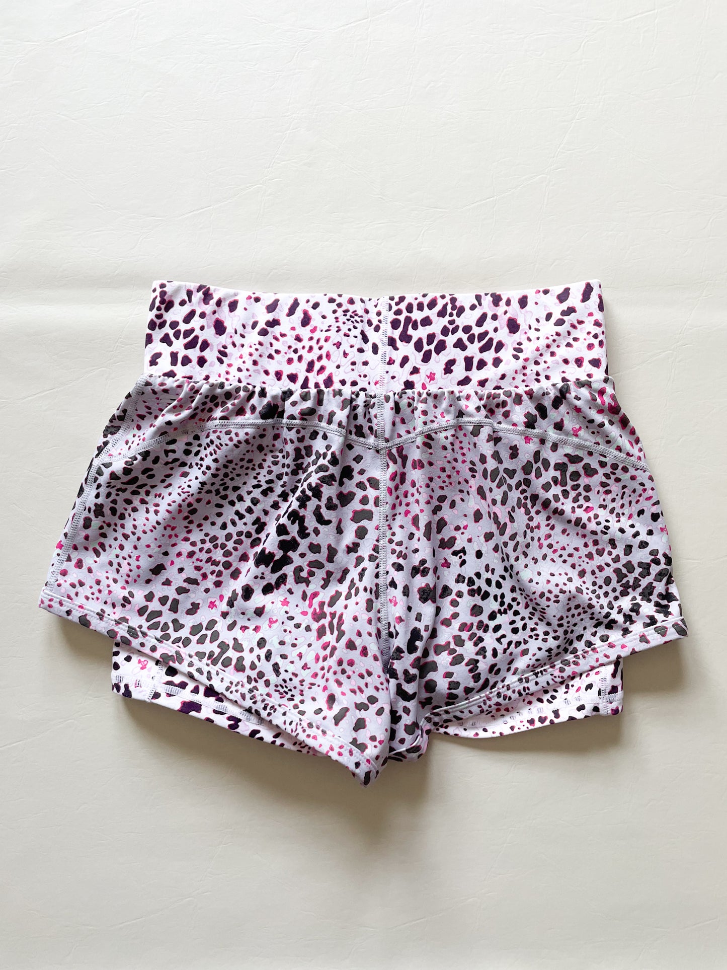 Pink Dotted High Rise 2-in-1 Shorts - Small