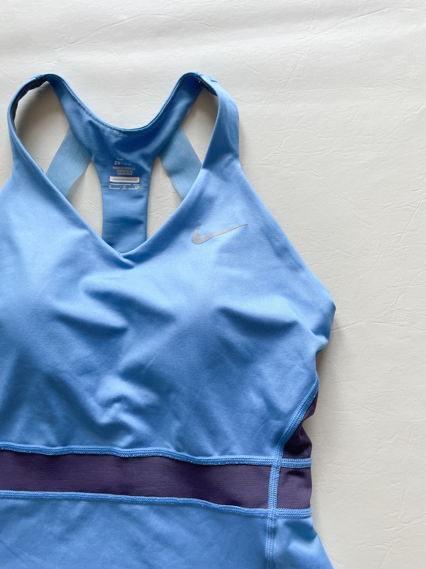 Nike Blue Cutout Back Workout Tennis Top - Small