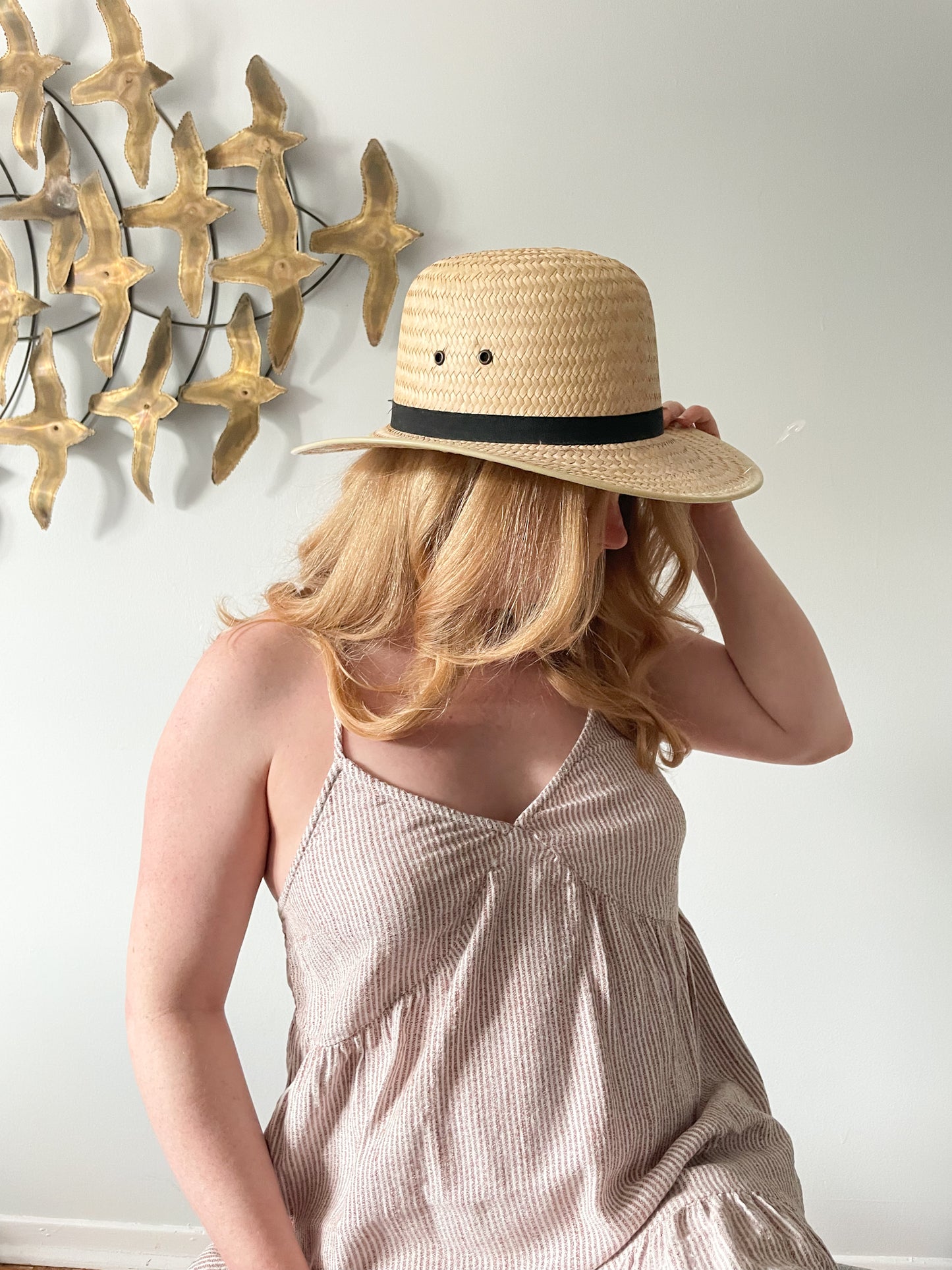 Woven Vented Sunhat with Ribbon