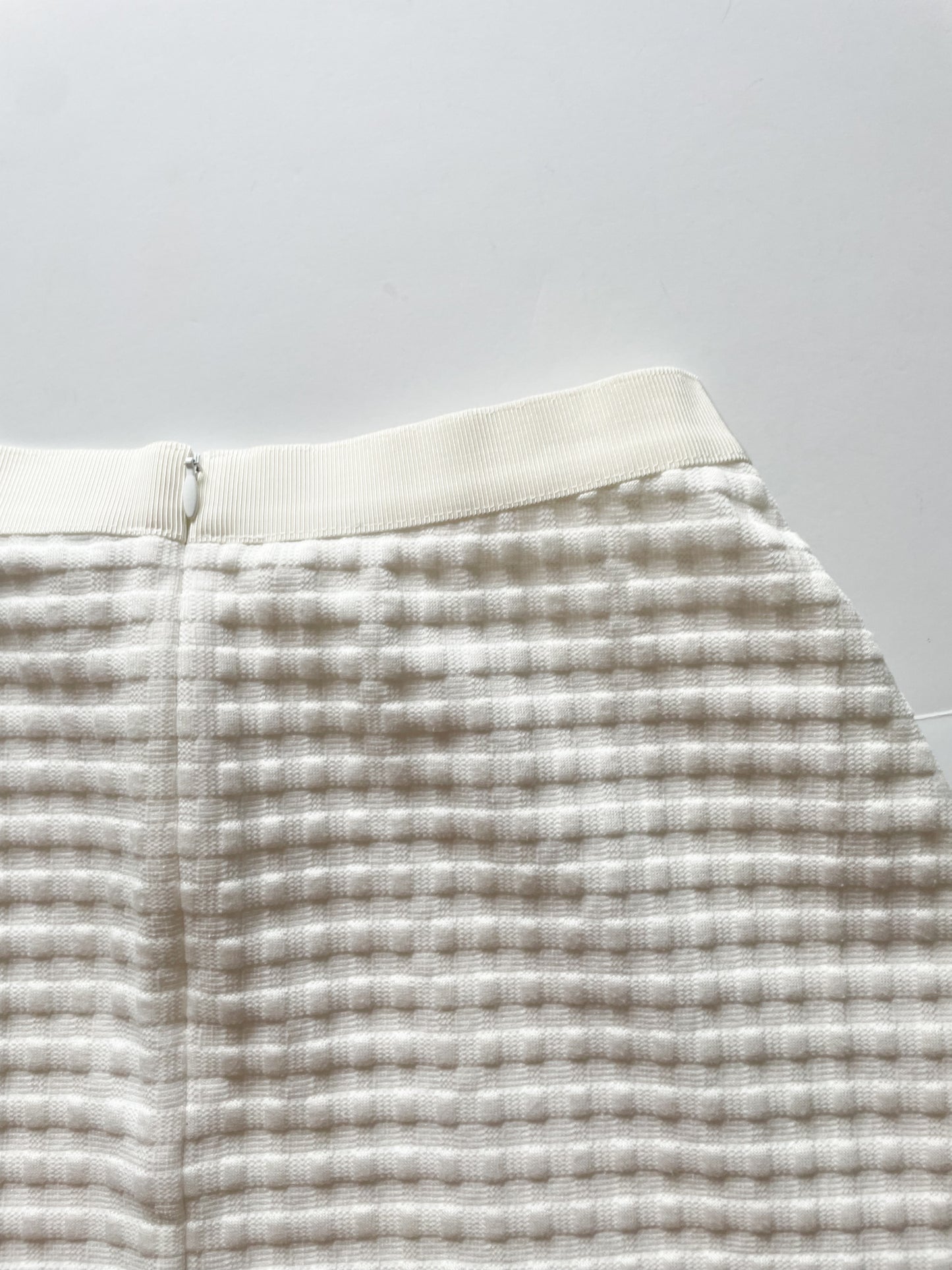 Theory White A-Line Checker Knitted Skirt with Pockets - XS