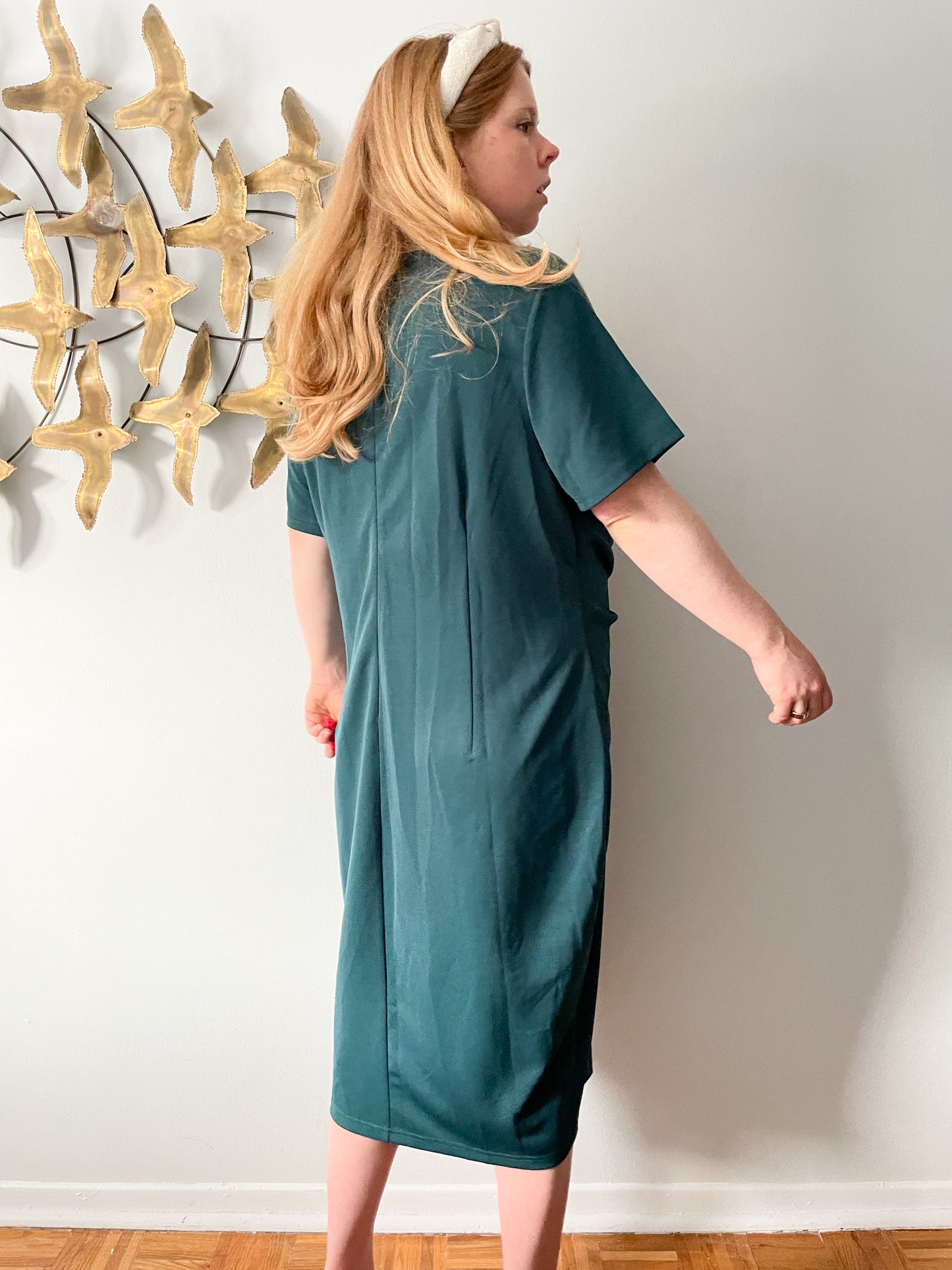 Hannah Nicole Teal Wrap Style Dress with Bow NWT - Size 20