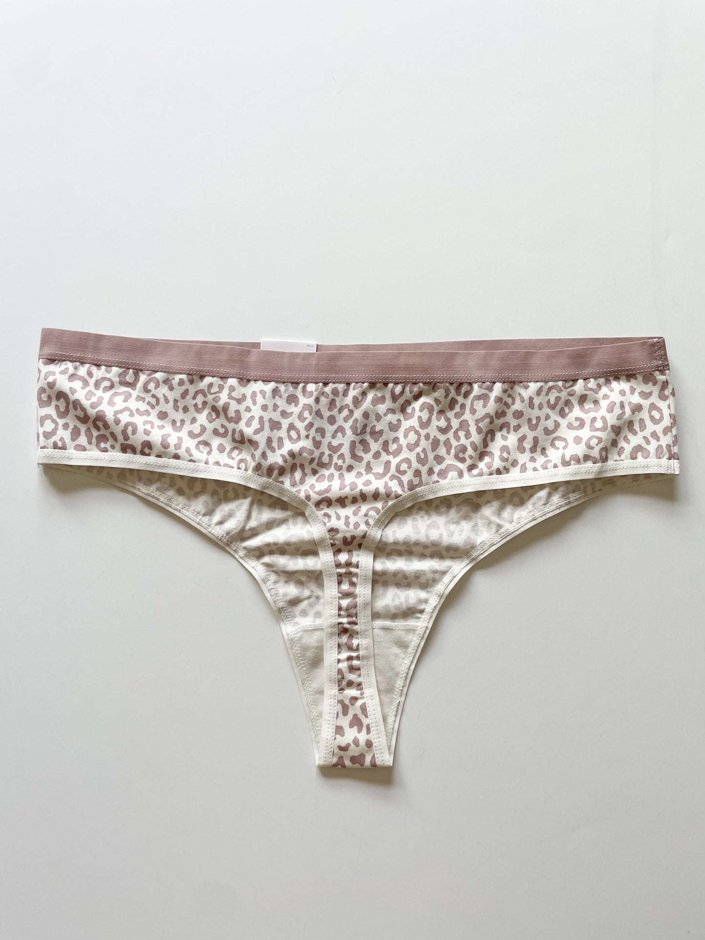 Auden Dusty Rose Leopard Cotton Thong Underwear NWT - XL