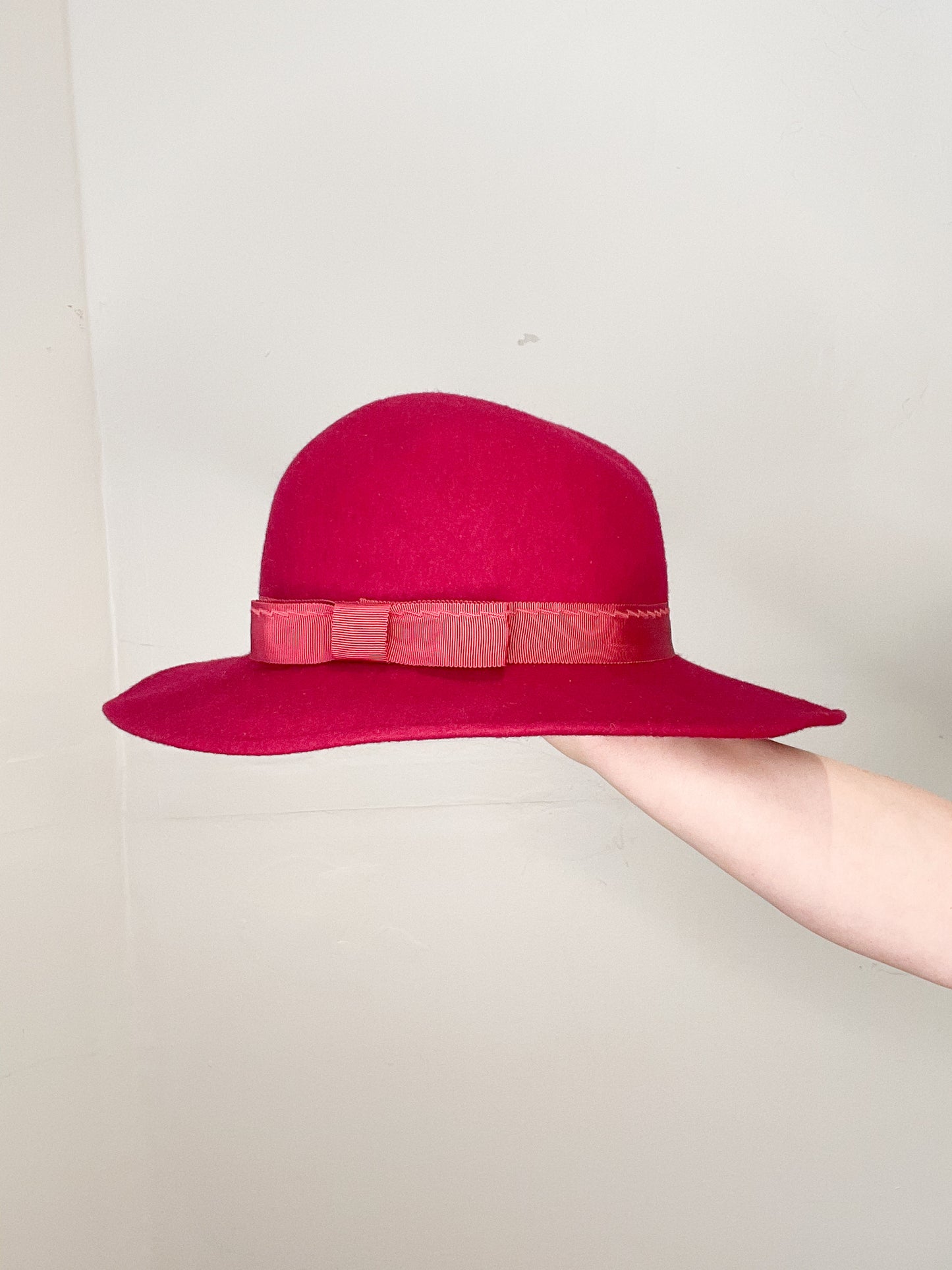 Vintage Kangol Dark Pink Wool Fedora Hat