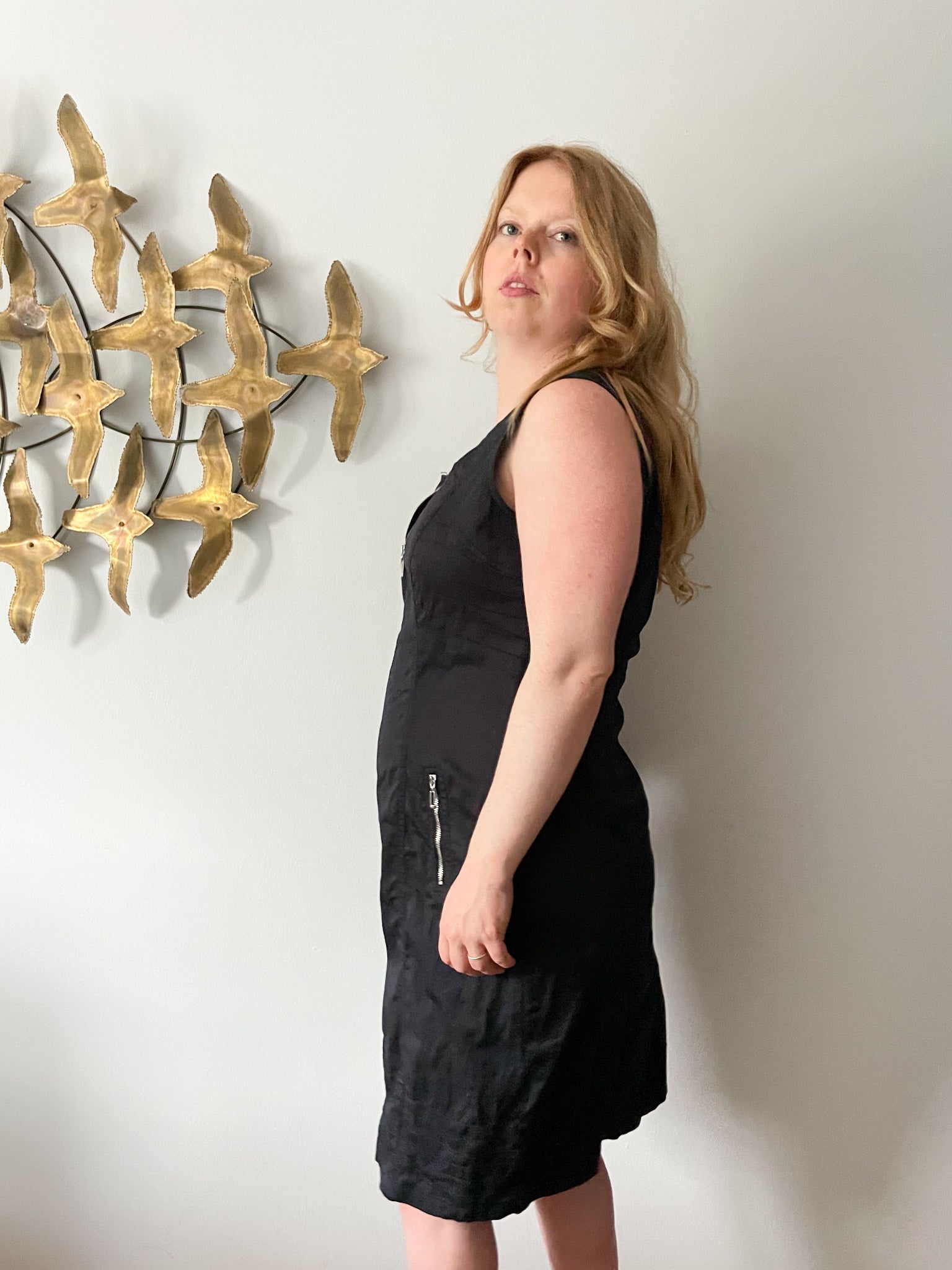 steilmann linen dress STEILMANN Linen Sleeveless Square Neck Lined Black Maxi Dress - Size 10