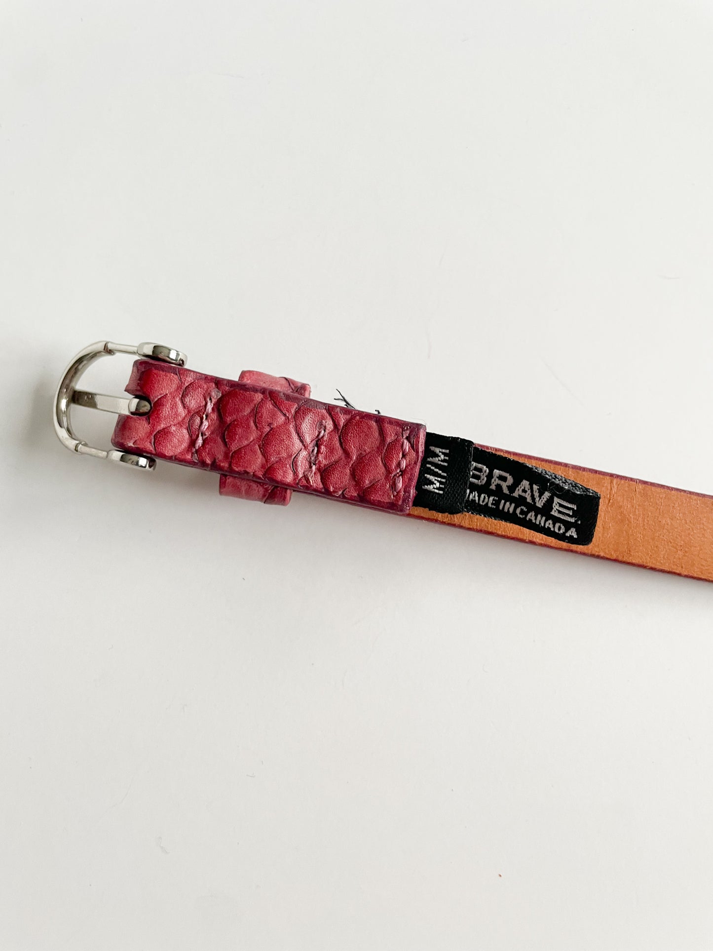 Brave Leather Raspberry Textured Belt - Medium (32.5-37")