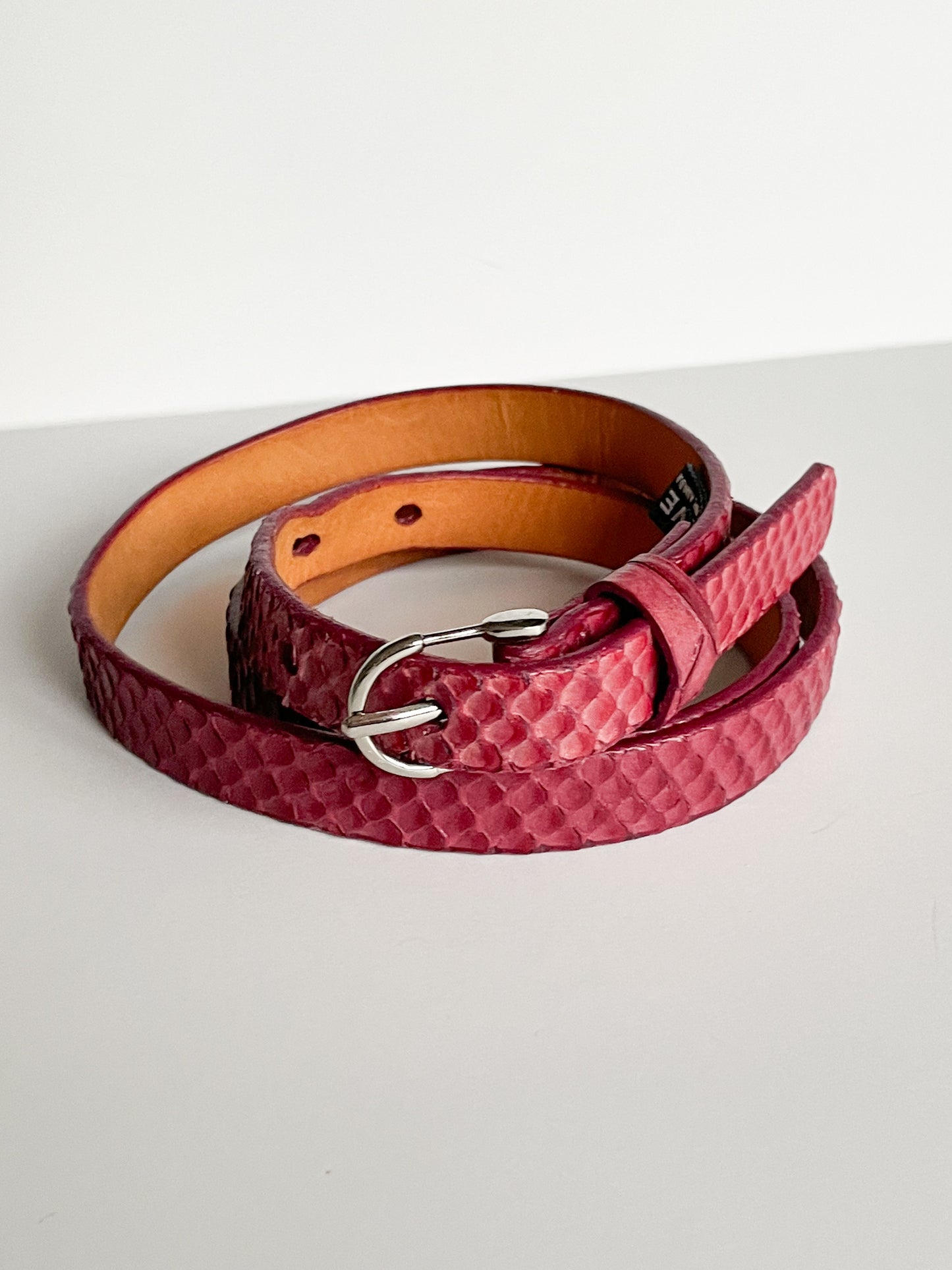 Brave Leather Raspberry Textured Belt - Medium (32.5-37")