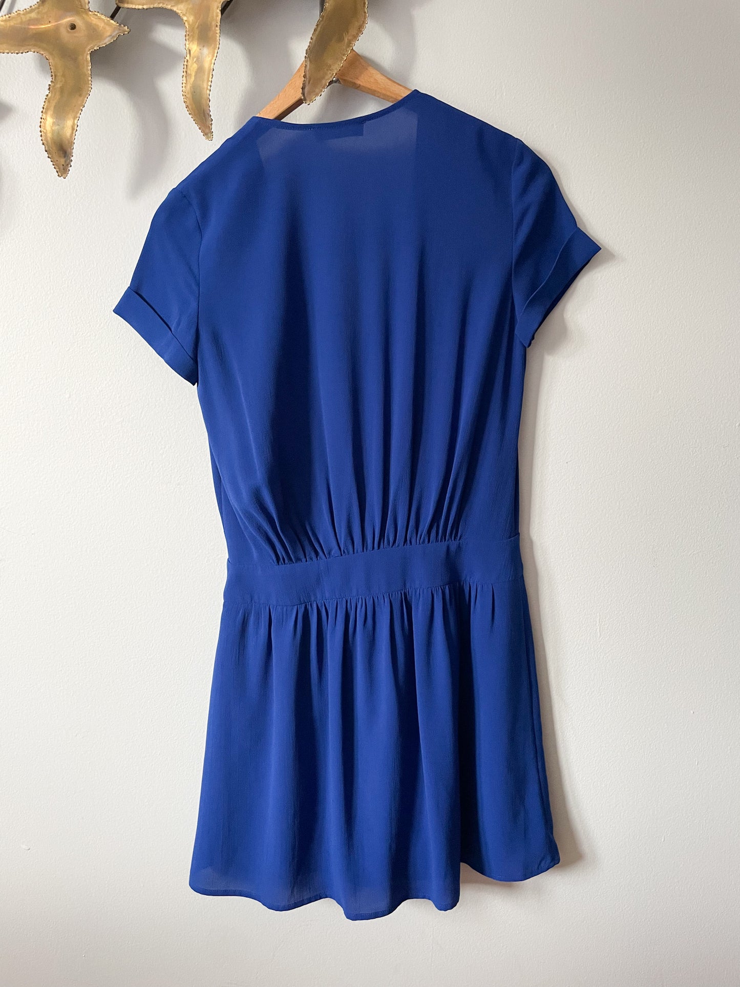 ba&sh Royal Blue V-Neck Mini Dress - Size 0