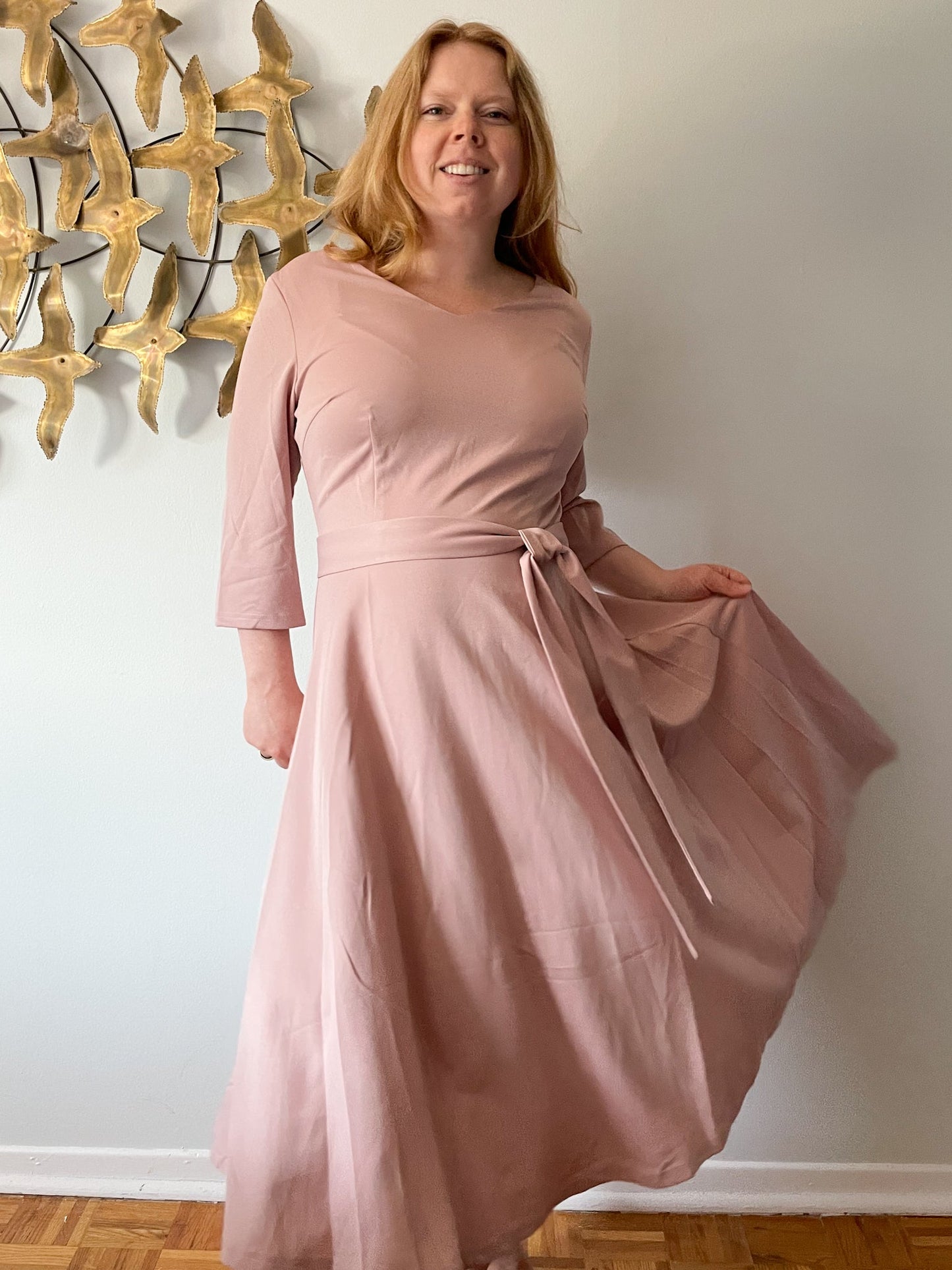 Dressystar Blush Pink Fit Flare 3/4 Sleeve Gown Dress NWT - 2XL