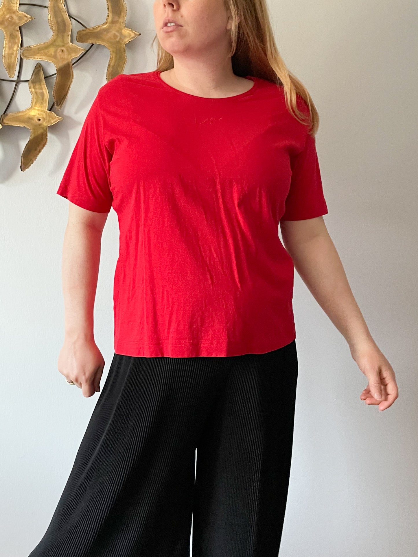 Lisa Campione Red 100% Cotton T-Shirt - XL