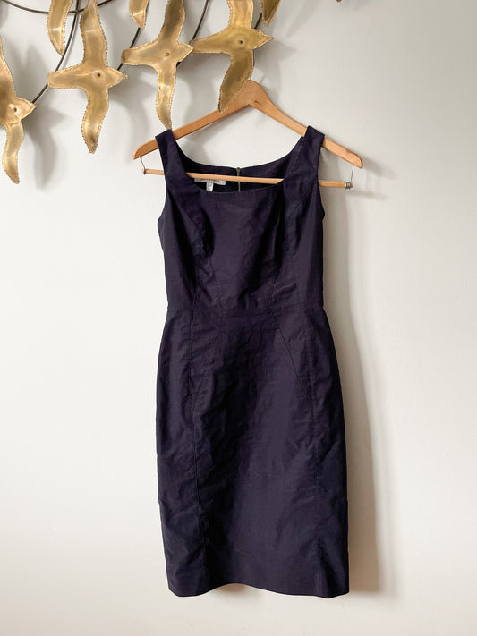 Judith & Charles Deep Purple Linen Sheath Dress - Size 2