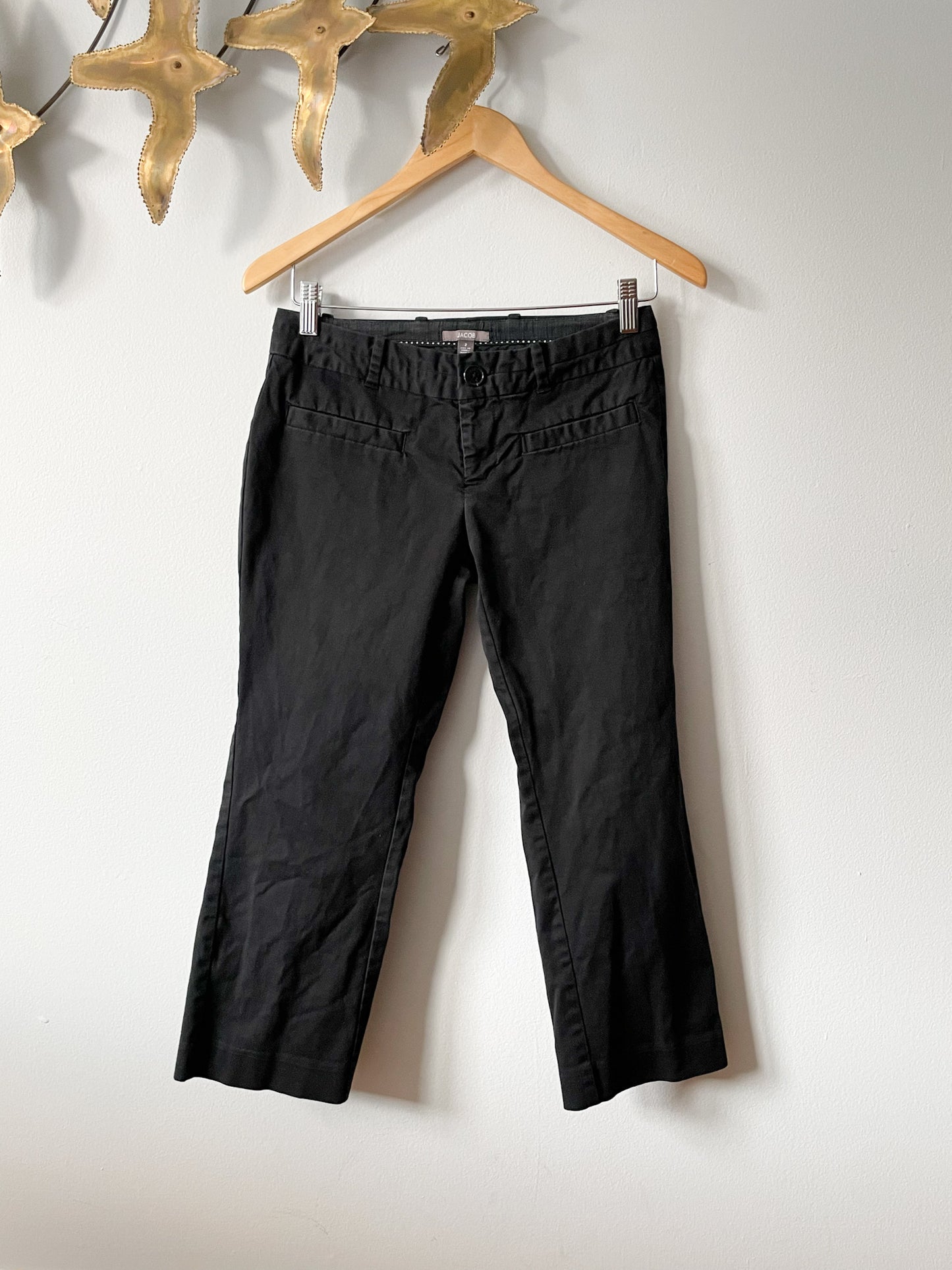 Jacob Black Cotton Stretch Capri Cropped Pants - Size 2 – Le Prix