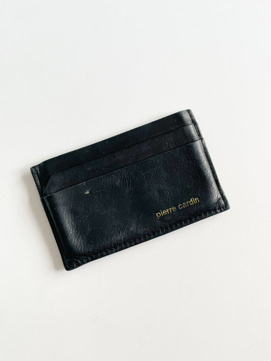 Vintage Pierra Cardin Black Genuine Leather Card Holder