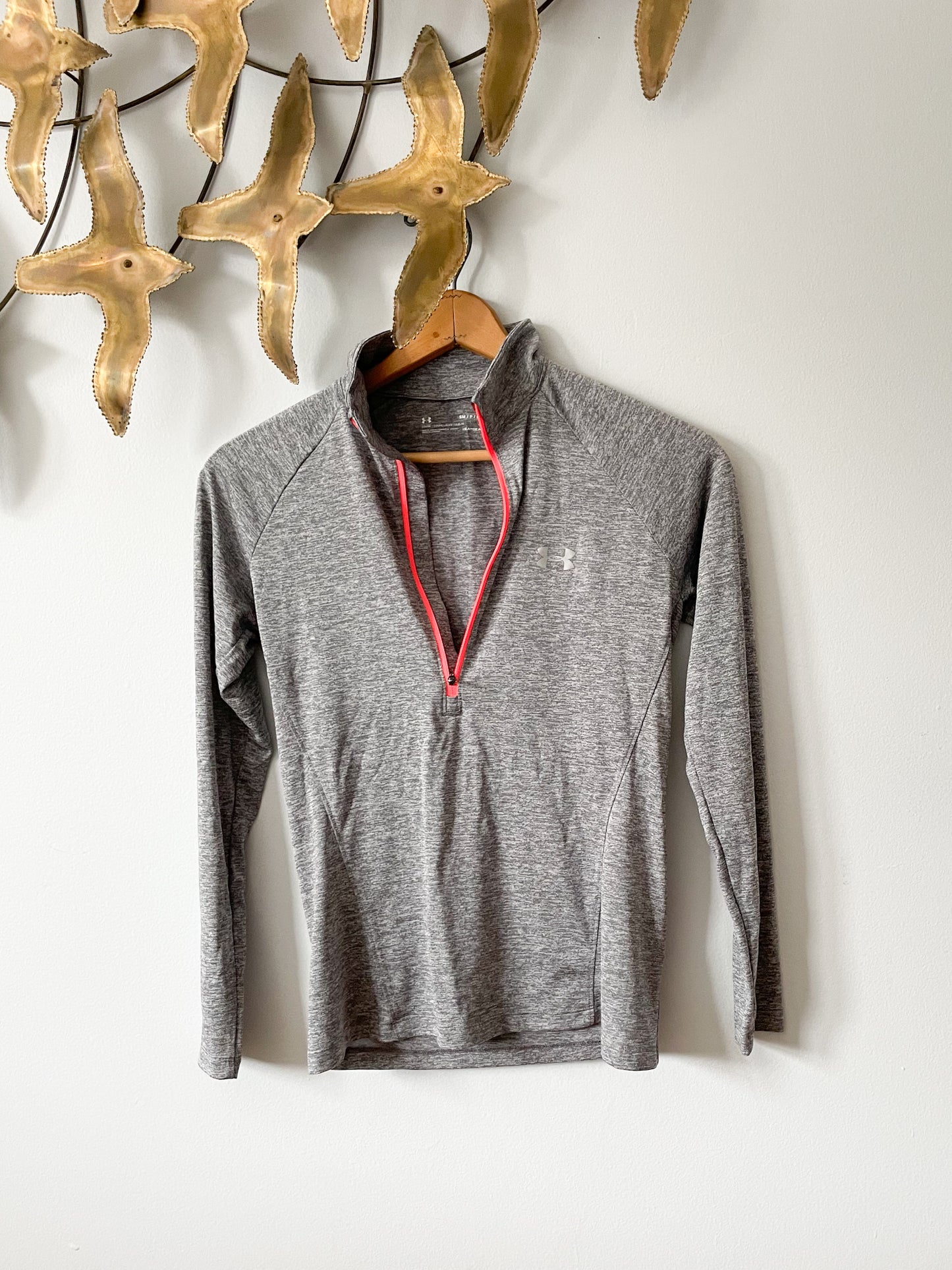 Under Armour Grey Women's Loose Tech™ Heat Geat ½ Zip Long Sleeve Top - Small