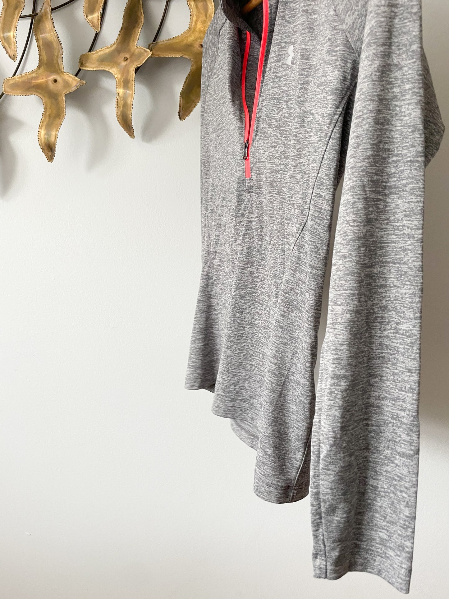 Under Armour Grey Women's Loose Tech™ Heat Geat ½ Zip Long Sleeve Top - Small