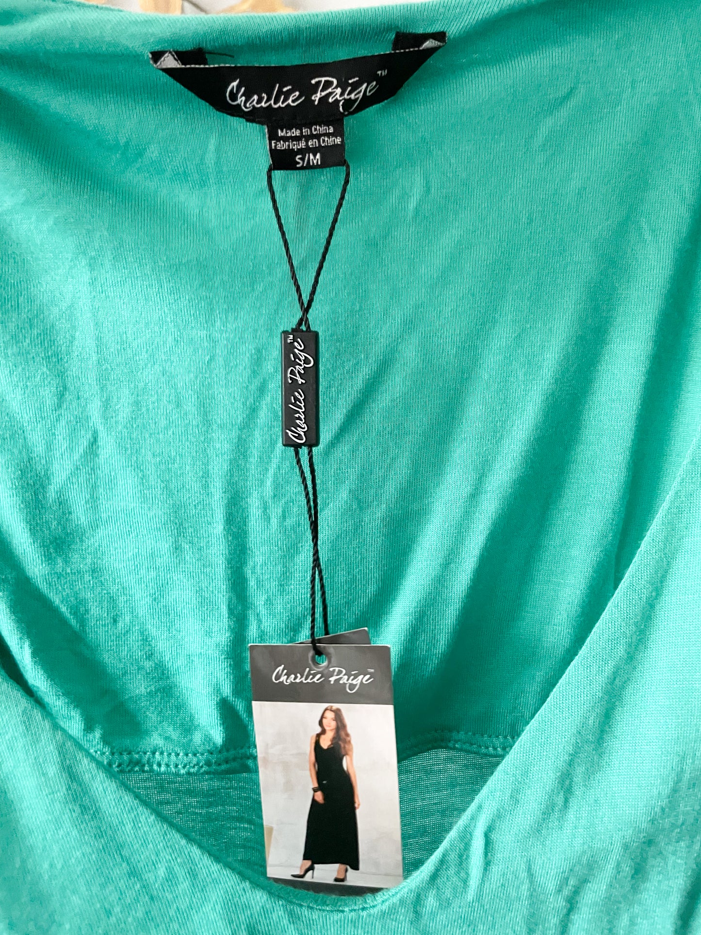 Charlie Paige Green Jersey Maxi Dress NWT - S/M