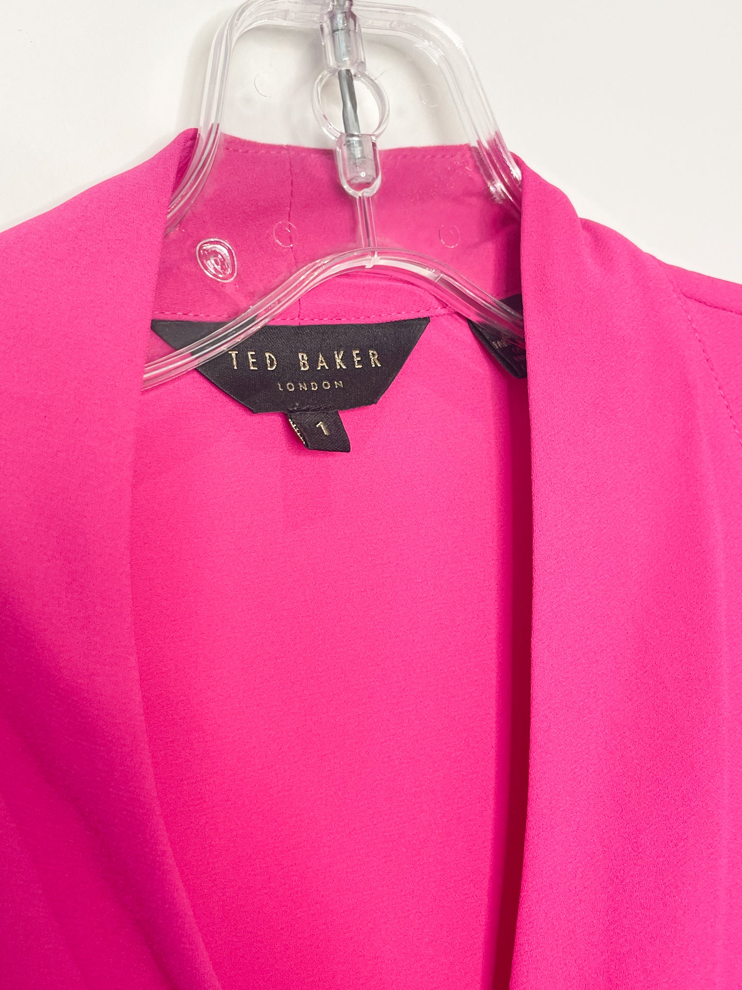 Ted Baker Barbie Pink Long Sleeve Zipper Cuff Top - Size 4