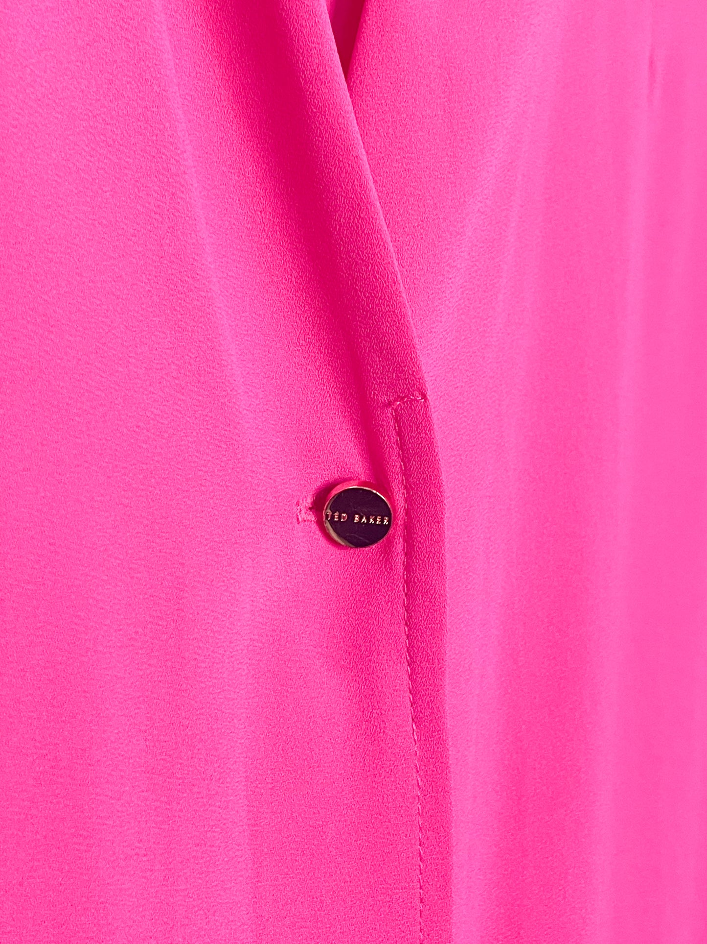 Ted Baker Barbie Pink Long Sleeve Zipper Cuff Top - Size 4