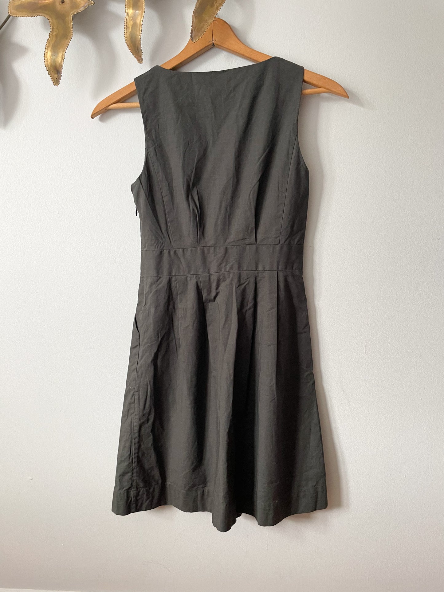 J. Crew Grey 100% Cotton Fit Flare Dress - Size 00